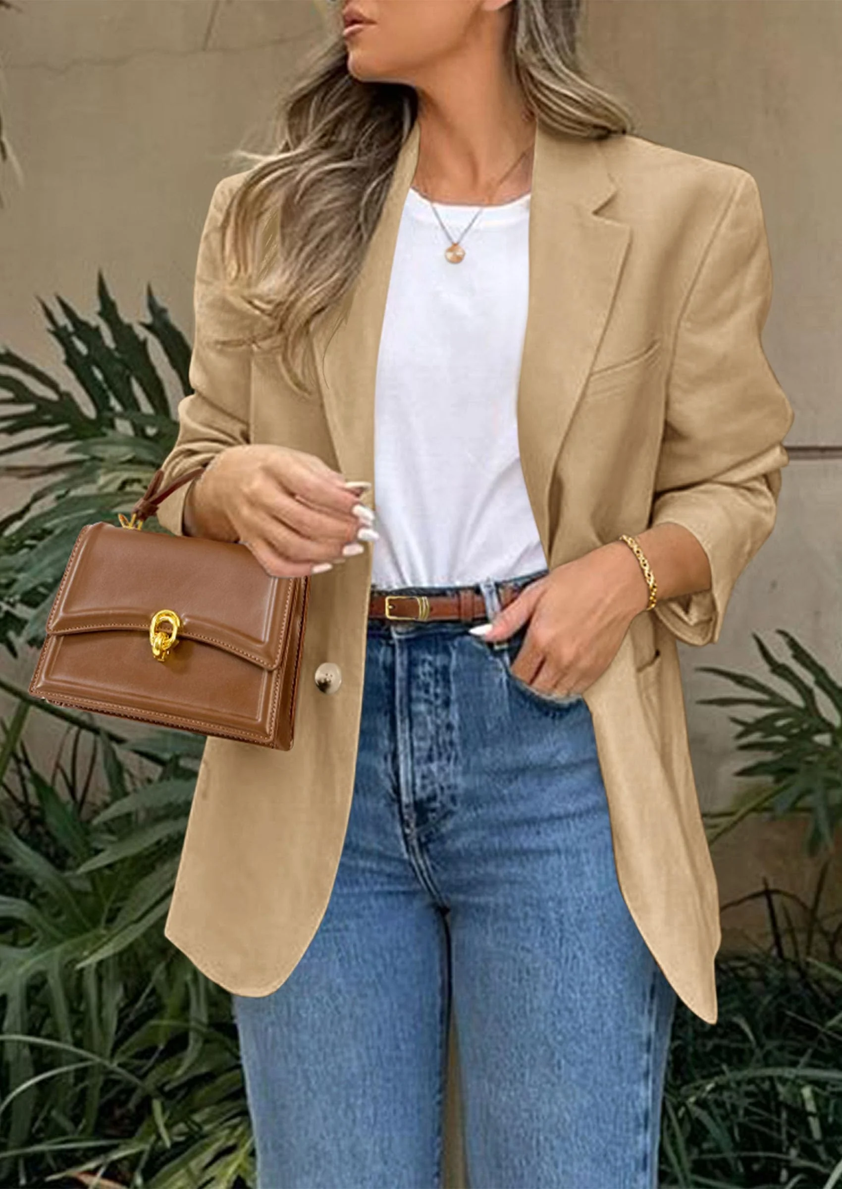 PRETTYGARDEN Blazers for Women Business Casual Long Sleeve Lapel Open Front Suit Jacket Work Blazer with Pockets - Image 3