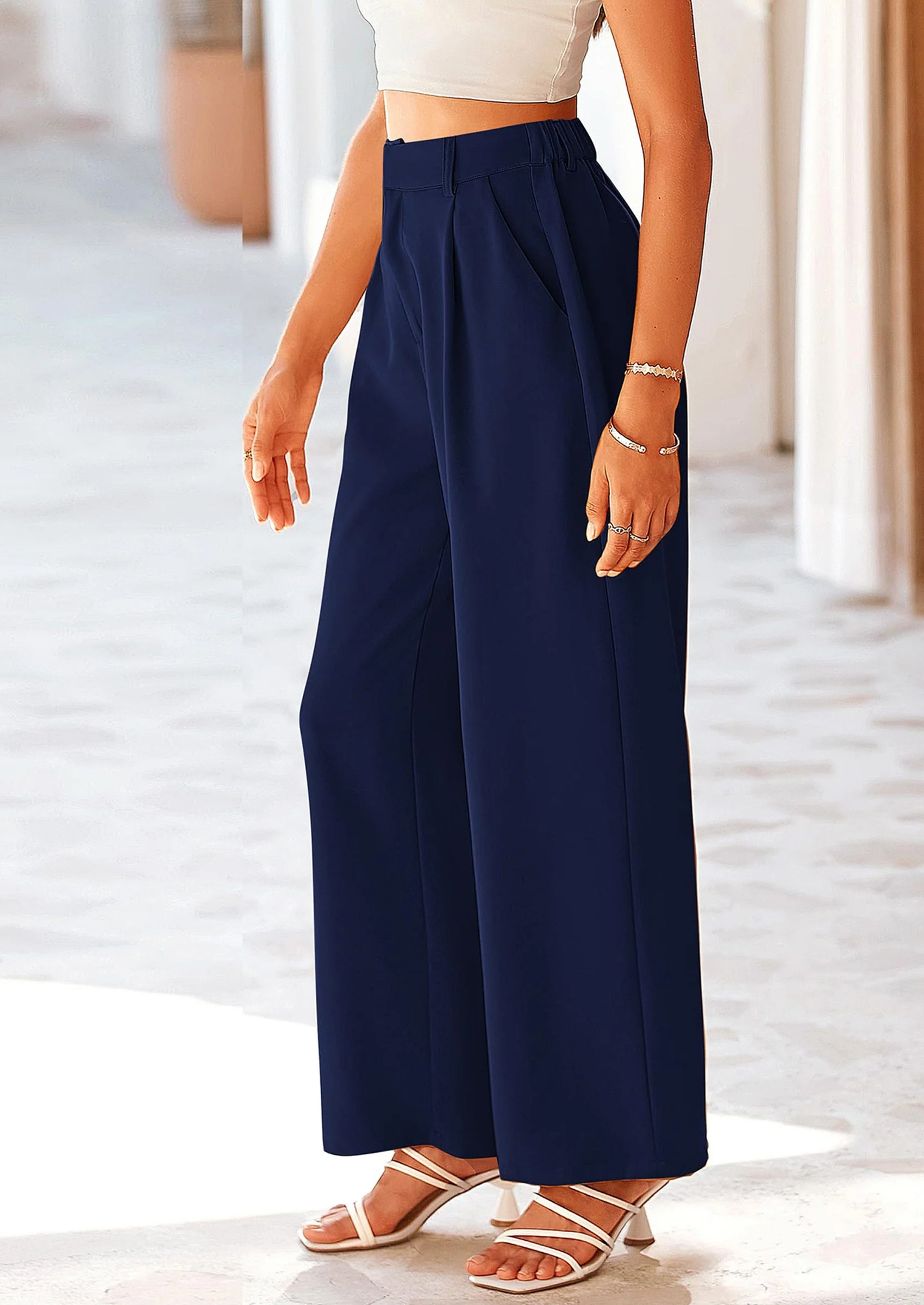 PRETTYGARDEN Wide Leg Pants for Women Trendy Fall High Waisted Business Casual Outfits Work Pant Trousers - Image 35