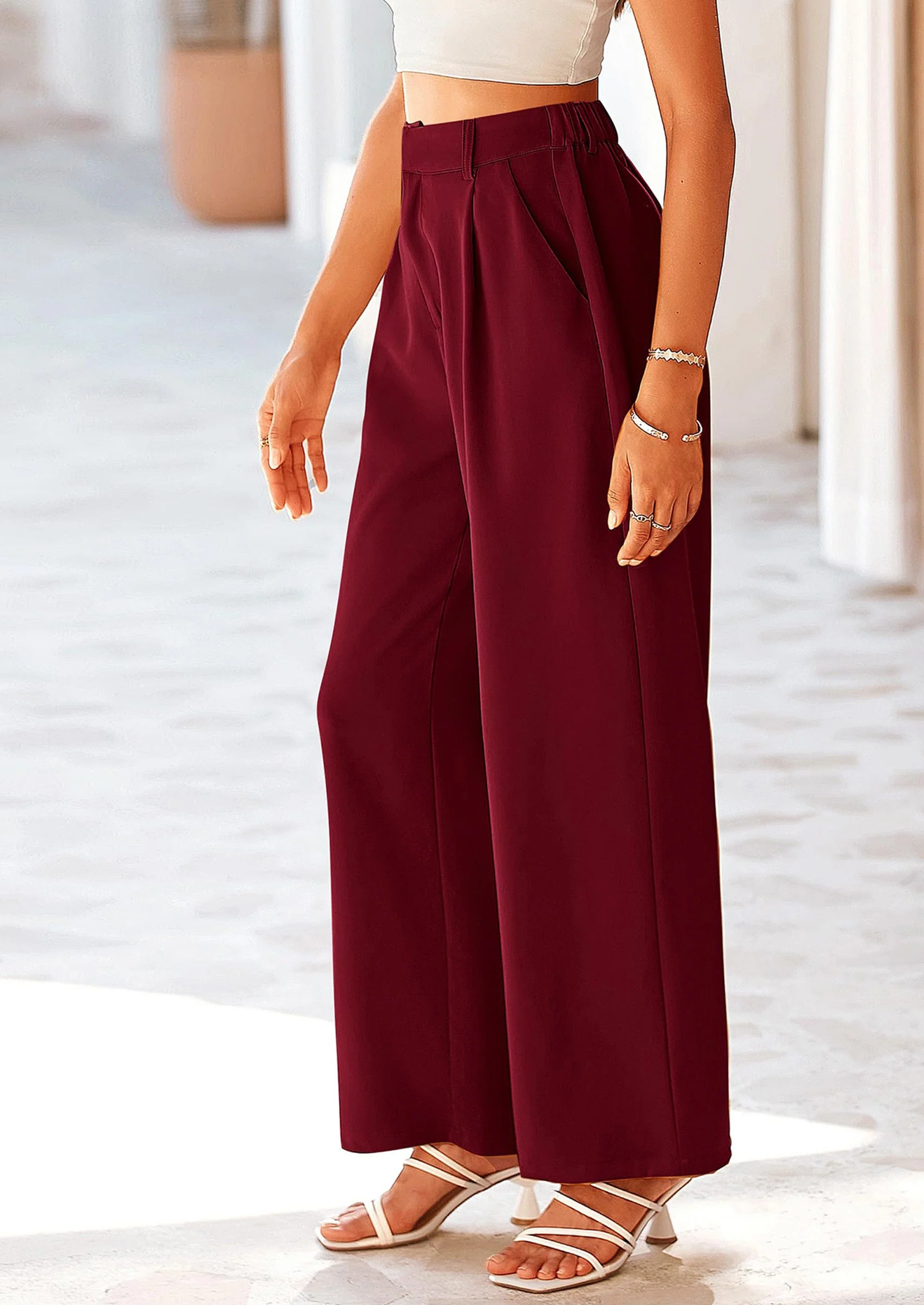 PRETTYGARDEN Wide Leg Pants for Women Trendy Fall High Waisted Business Casual Outfits Work Pant Trousers - Image 53