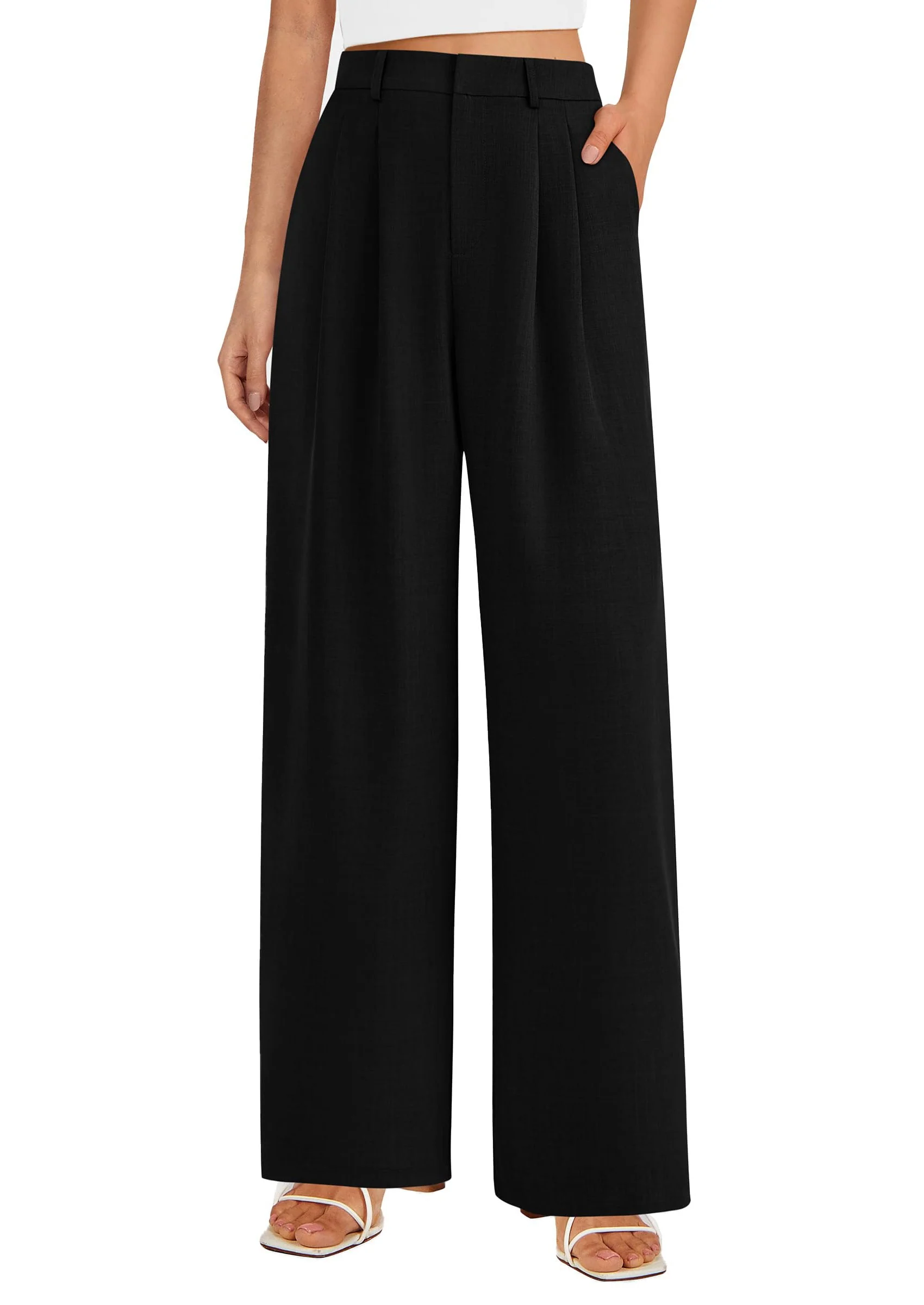 PRETTYGARDEN Women's Summer Elastic High Waisted Work Pants Straight Leg Dressy Business Casual Trousers Slacks Pockets - Image 13