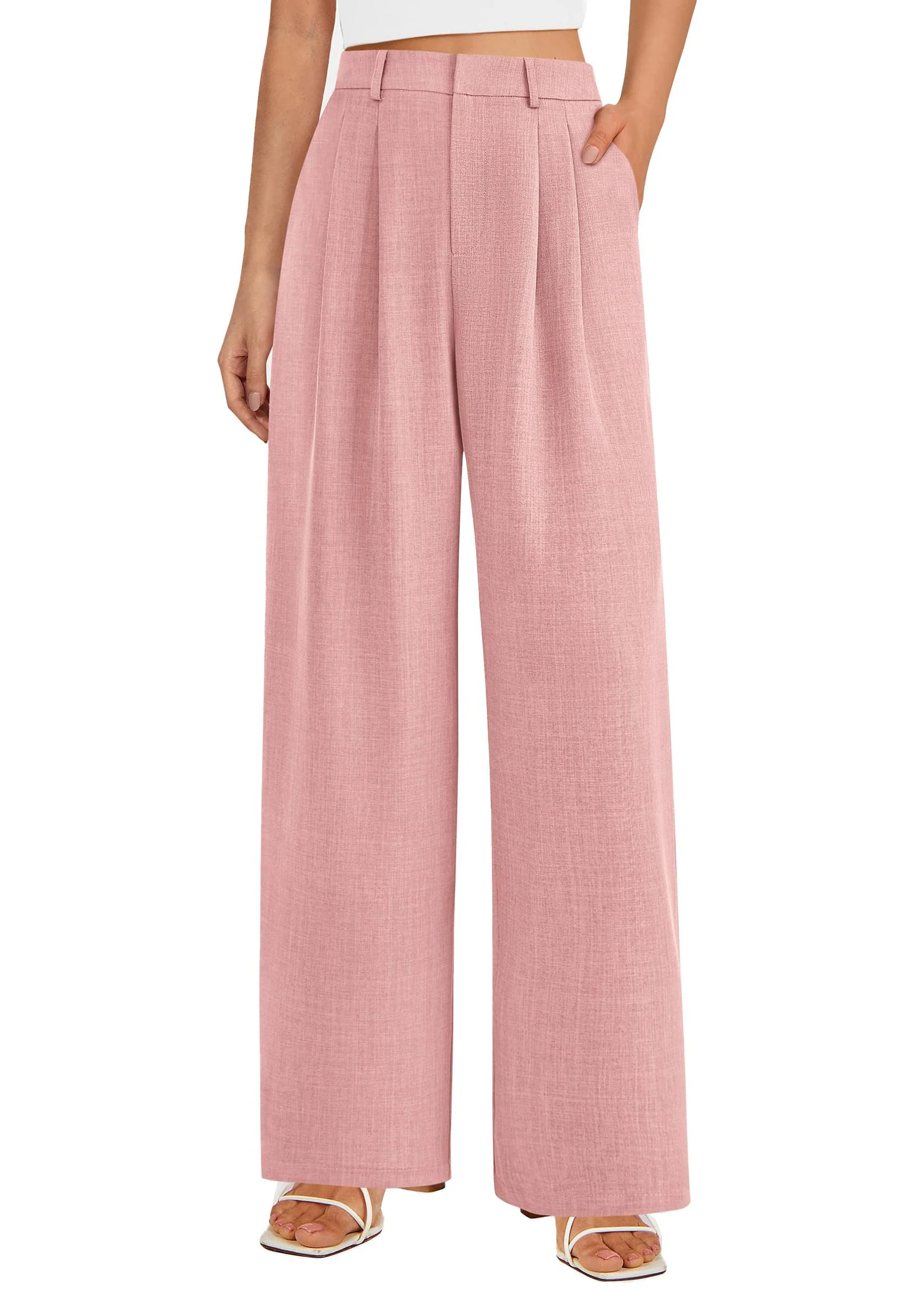 PRETTYGARDEN Women's Summer Elastic High Waisted Work Pants Straight Leg Dressy Business Casual Trousers Slacks Pockets - Image 18