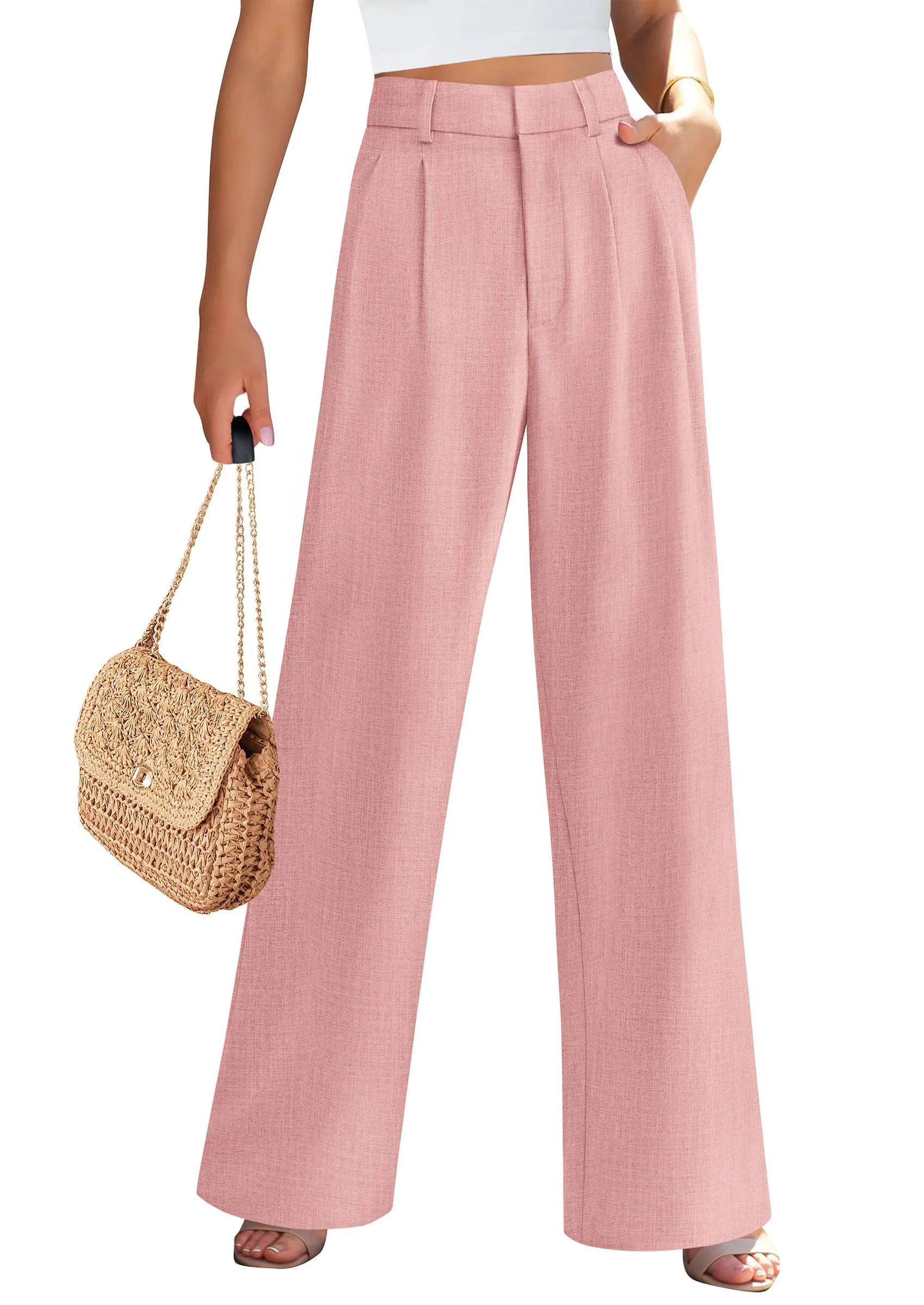 PRETTYGARDEN Women's Summer Elastic High Waisted Work Pants Straight Leg Dressy Business Casual Trousers Slacks Pockets - Image 20