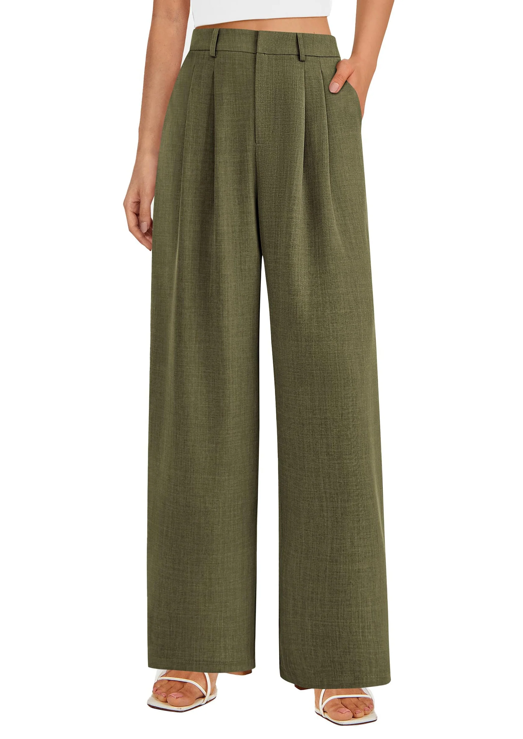 PRETTYGARDEN Women's Summer Elastic High Waisted Work Pants Straight Leg Dressy Business Casual Trousers Slacks Pockets - Image 25