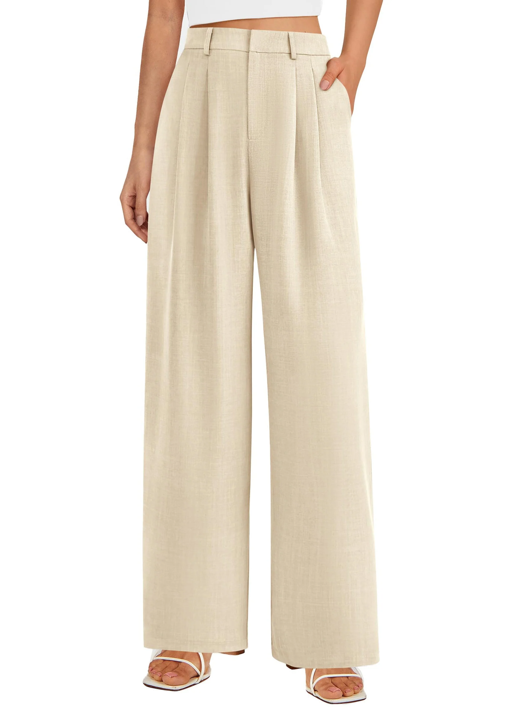 PRETTYGARDEN Women's Summer Elastic High Waisted Work Pants Straight Leg Dressy Business Casual Trousers Slacks Pockets - Image 8