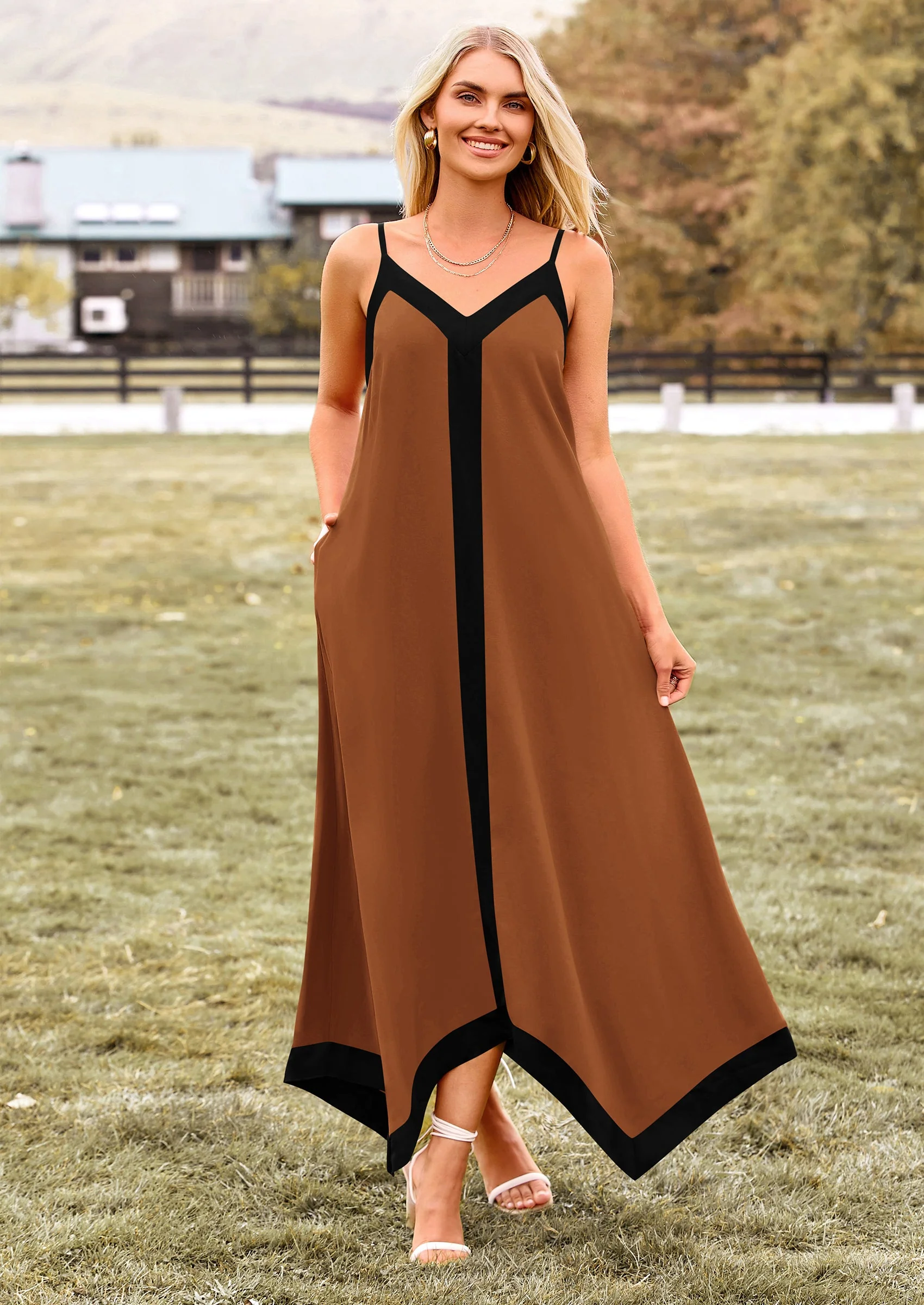 PRETTYGARDEN Women's Flowy Maxi Dress Summer Sleeveless V Neck Spaghetti Strap Elegant Wedding Party Dresses - Image 35