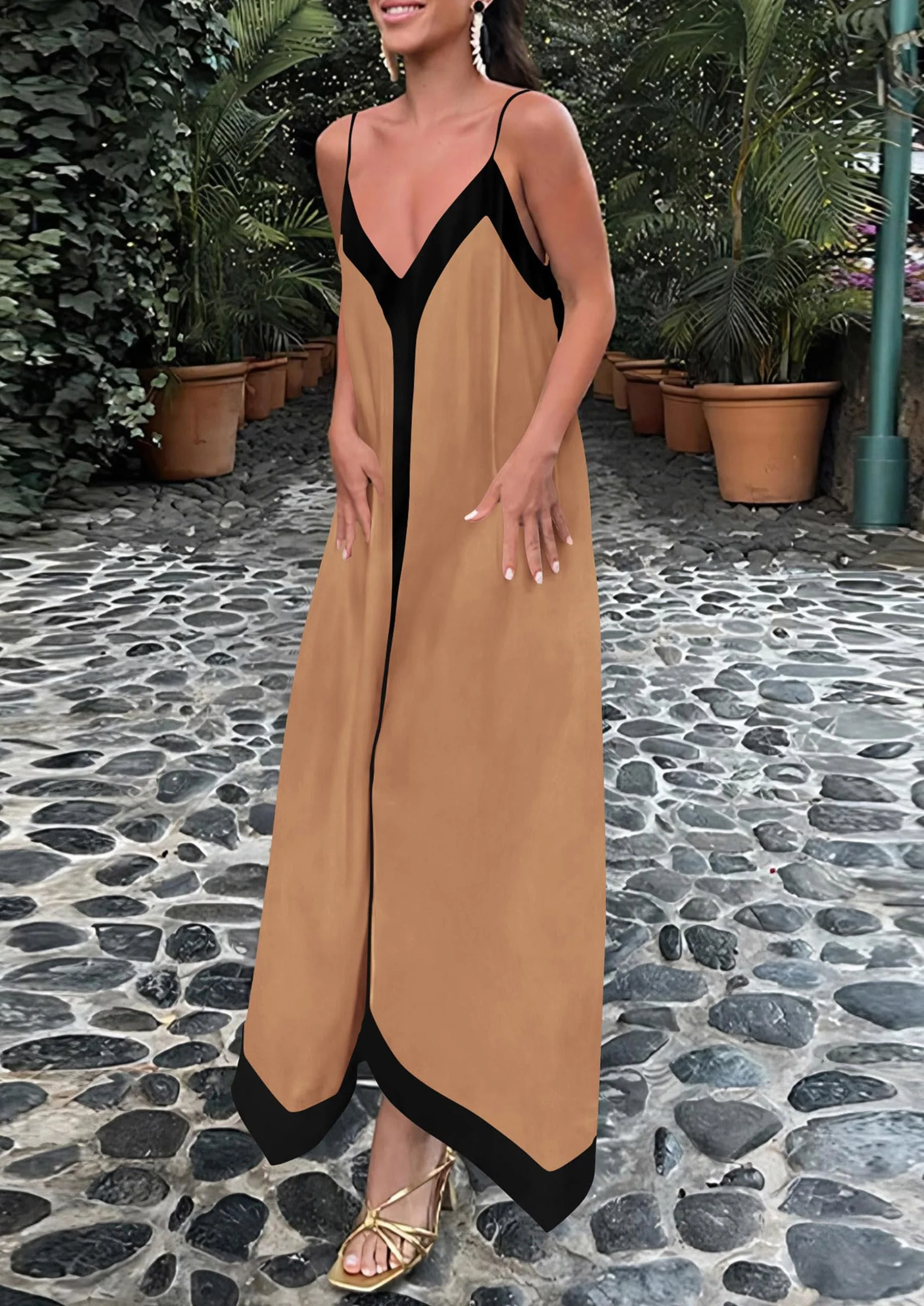 PRETTYGARDEN Women's Flowy Maxi Dress Summer Sleeveless V Neck Spaghetti Strap Elegant Wedding Party Dresses - Image 37