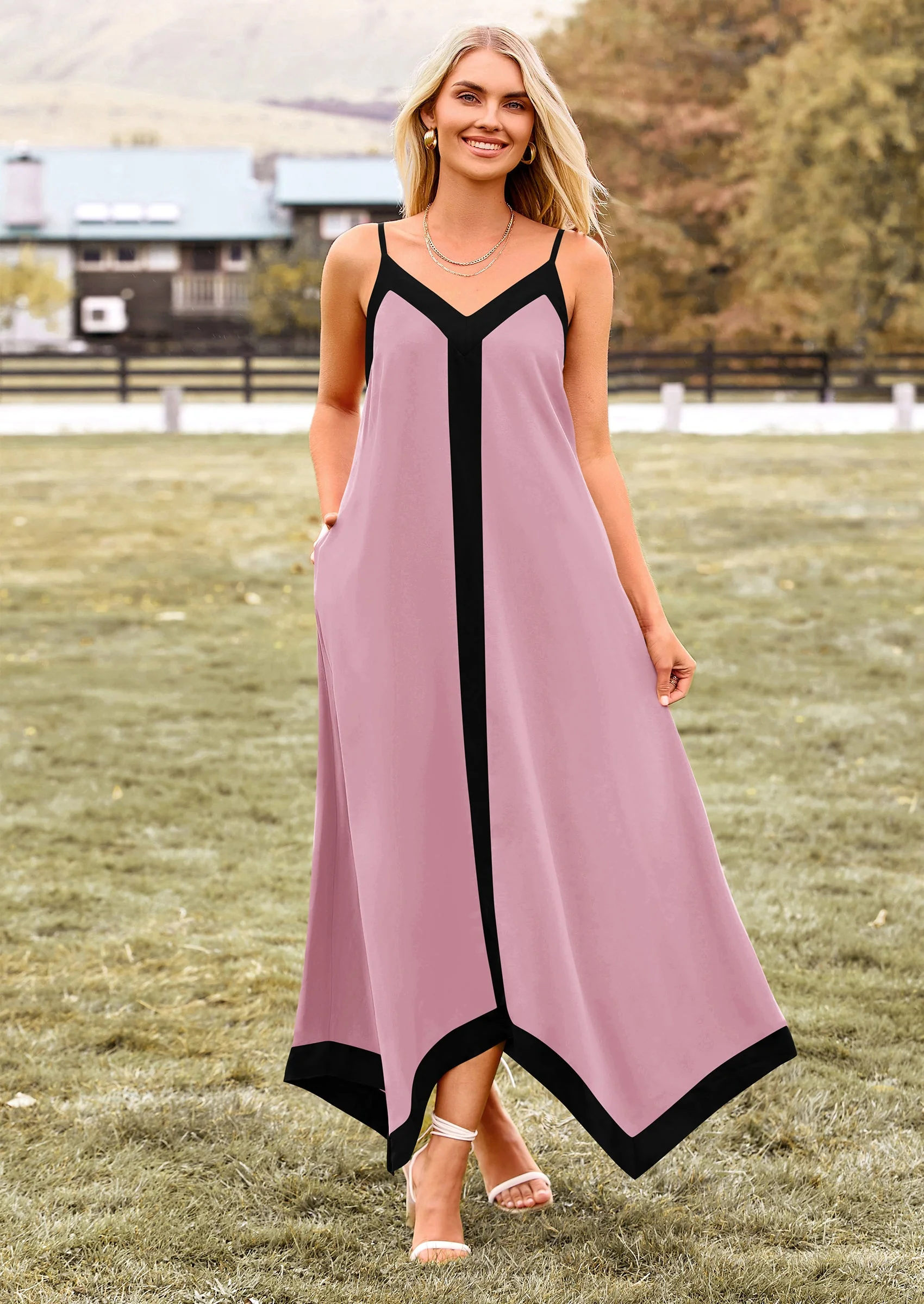 PRETTYGARDEN Women's Flowy Maxi Dress Summer Sleeveless V Neck Spaghetti Strap Elegant Wedding Party Dresses - Image 46