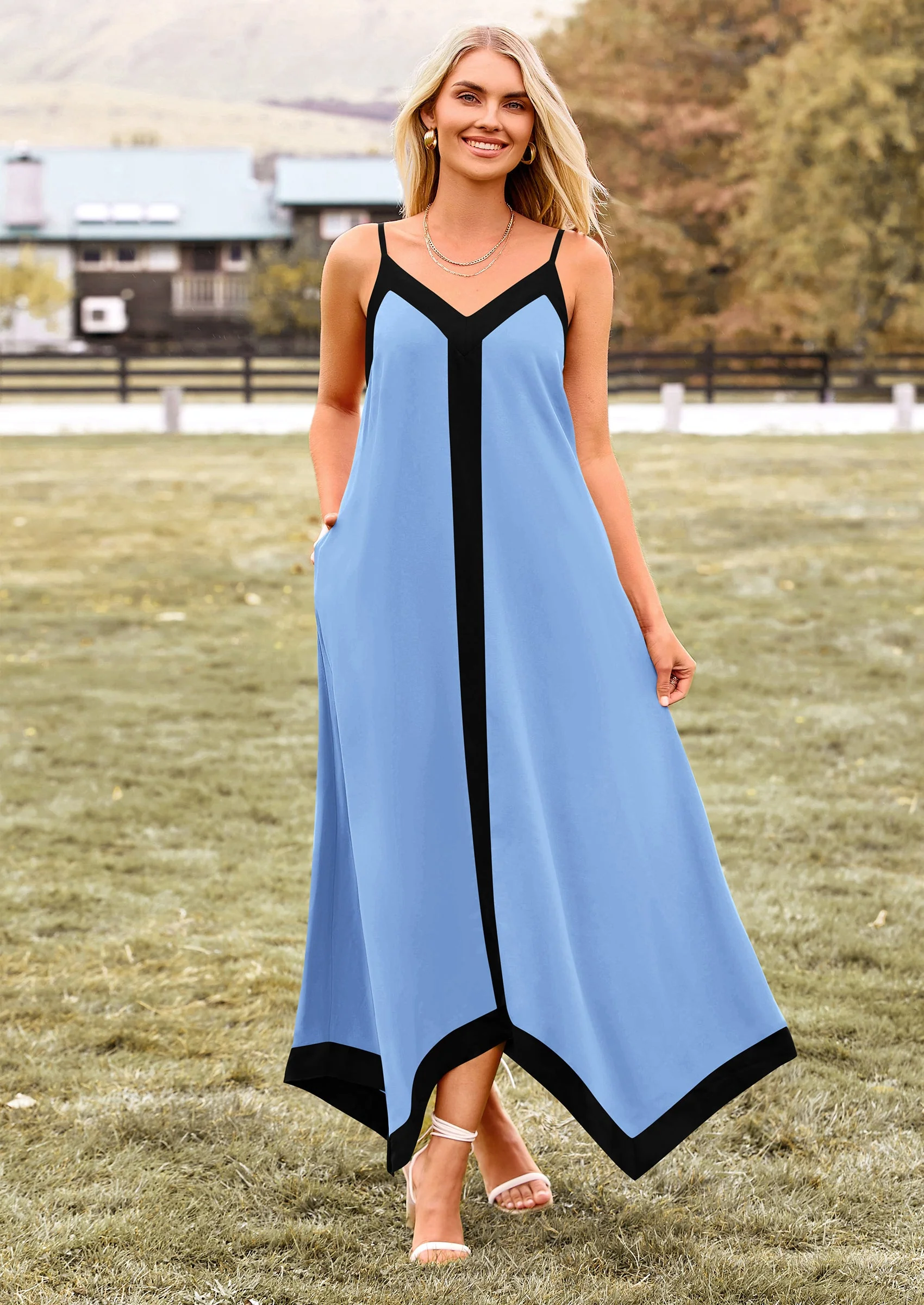 PRETTYGARDEN Women's Flowy Maxi Dress Summer Sleeveless V Neck Spaghetti Strap Elegant Wedding Party Dresses - Image 57