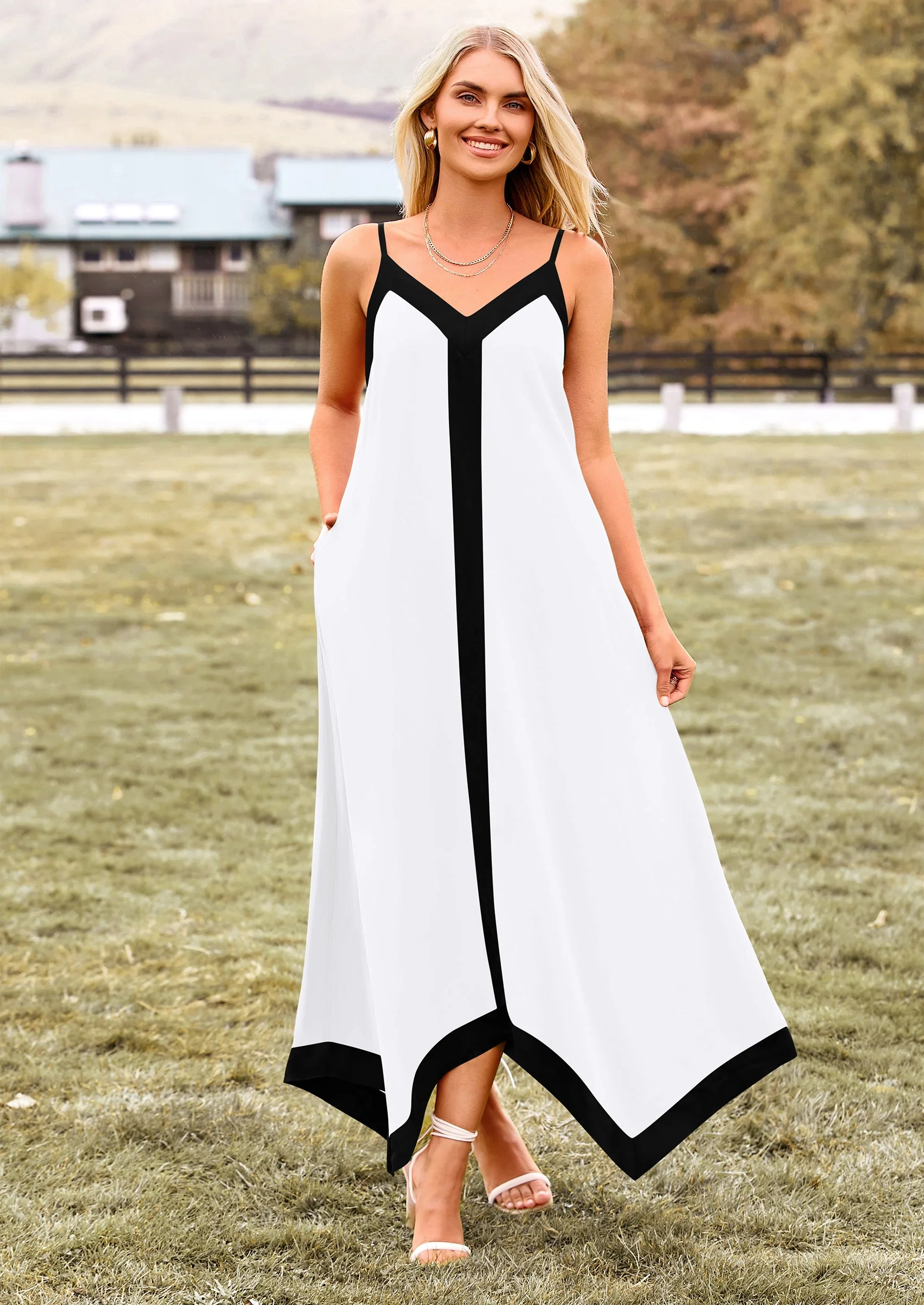 PRETTYGARDEN Women's Flowy Maxi Dress Summer Sleeveless V Neck Spaghetti Strap Elegant Wedding Party Dresses - Image 63