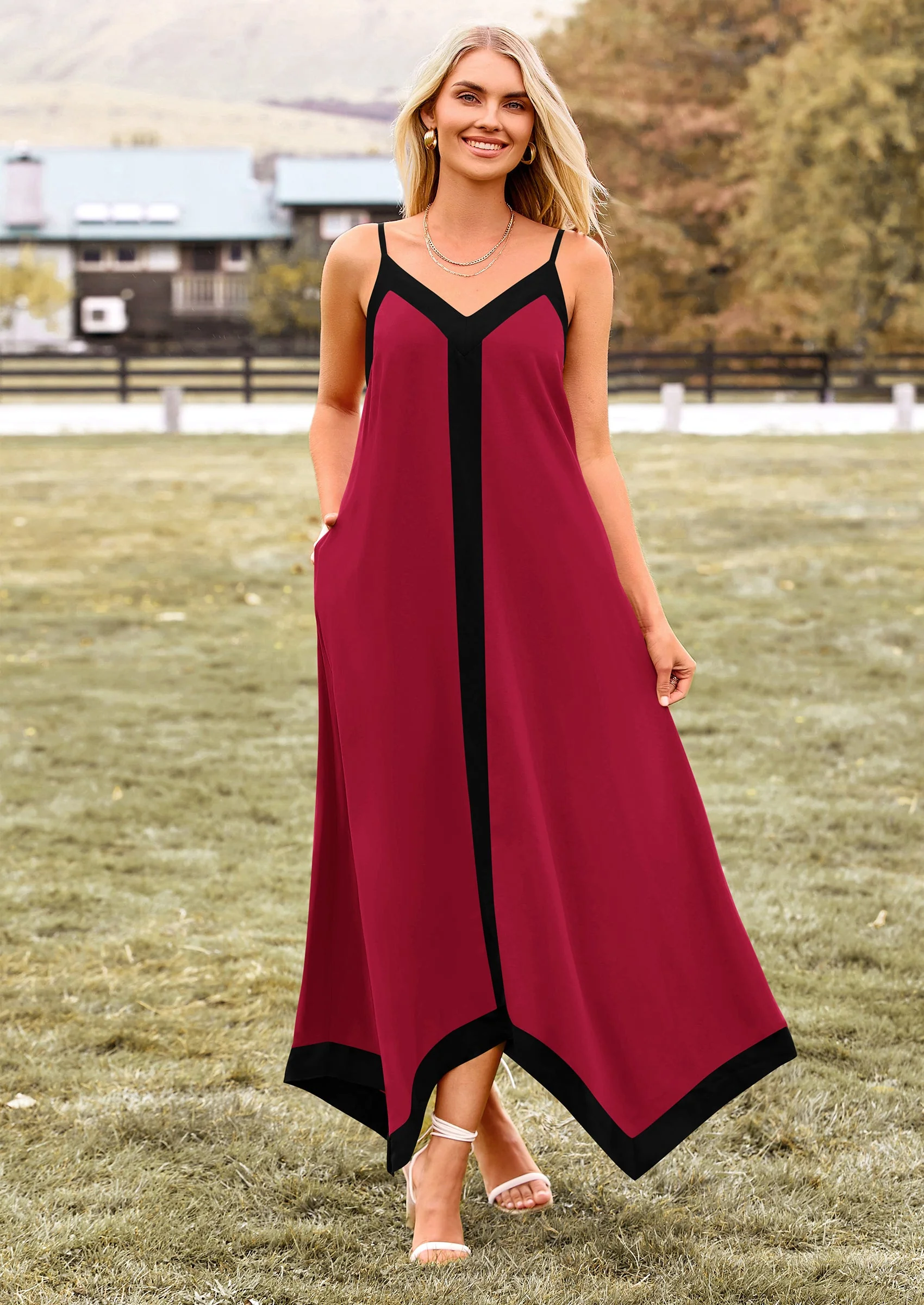 PRETTYGARDEN Women's Flowy Maxi Dress Summer Sleeveless V Neck Spaghetti Strap Elegant Wedding Party Dresses - Image 69