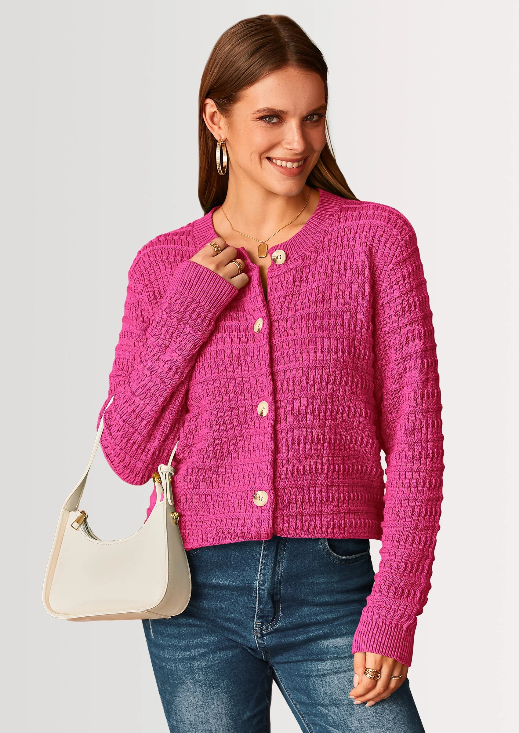 PRETTYGARDEN Women's Knit Cardigan Sweaters Casual Long Sleeve Open Front Button Down Trendy Jackets Outerwear - Image 73