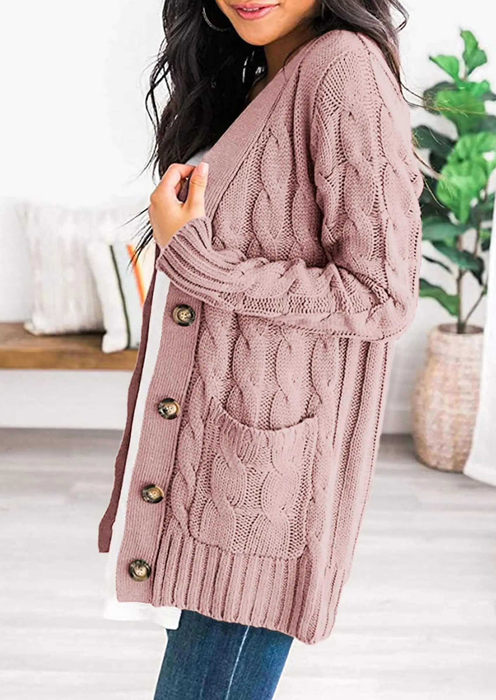 PRETTYGARDEN Women's Open Front Cardigan Sweaters Fall Fashion Button Down Cable Knit Chunky Winter Outerwear Coats - Image 34