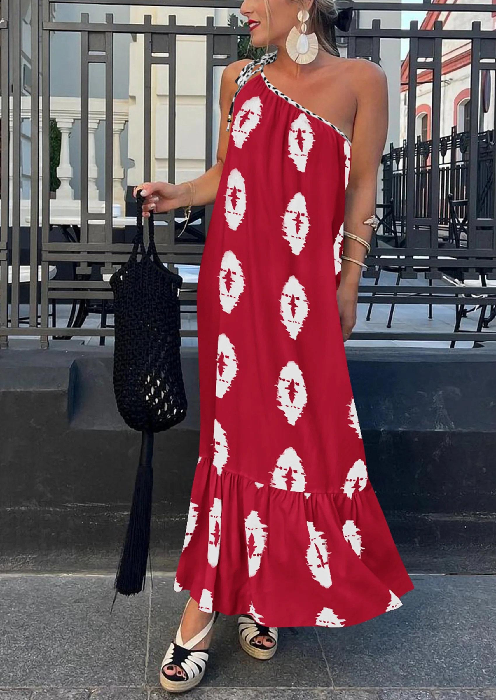 PRETTYGARDEN Women's Summer Maxi Dresses One Shoulder Printed Flowy Boho Beach Vacation Long Sundress - Image 18