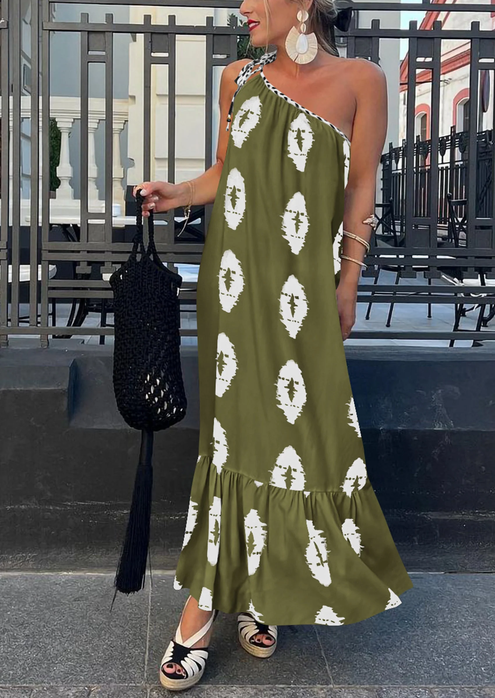 PRETTYGARDEN Women's Summer Maxi Dresses One Shoulder Printed Flowy Boho Beach Vacation Long Sundress - Image 24