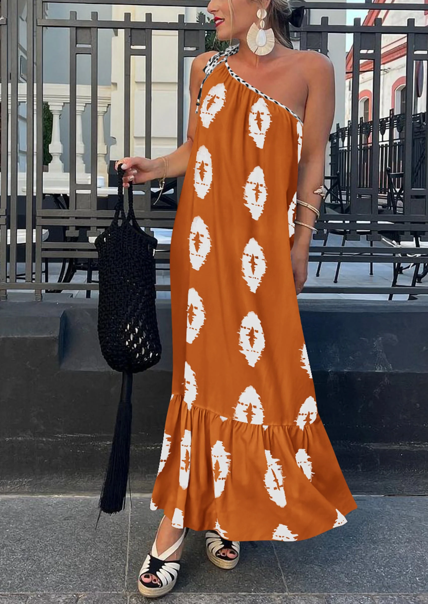 PRETTYGARDEN Women's Summer Maxi Dresses One Shoulder Printed Flowy Boho Beach Vacation Long Sundress - Image 36