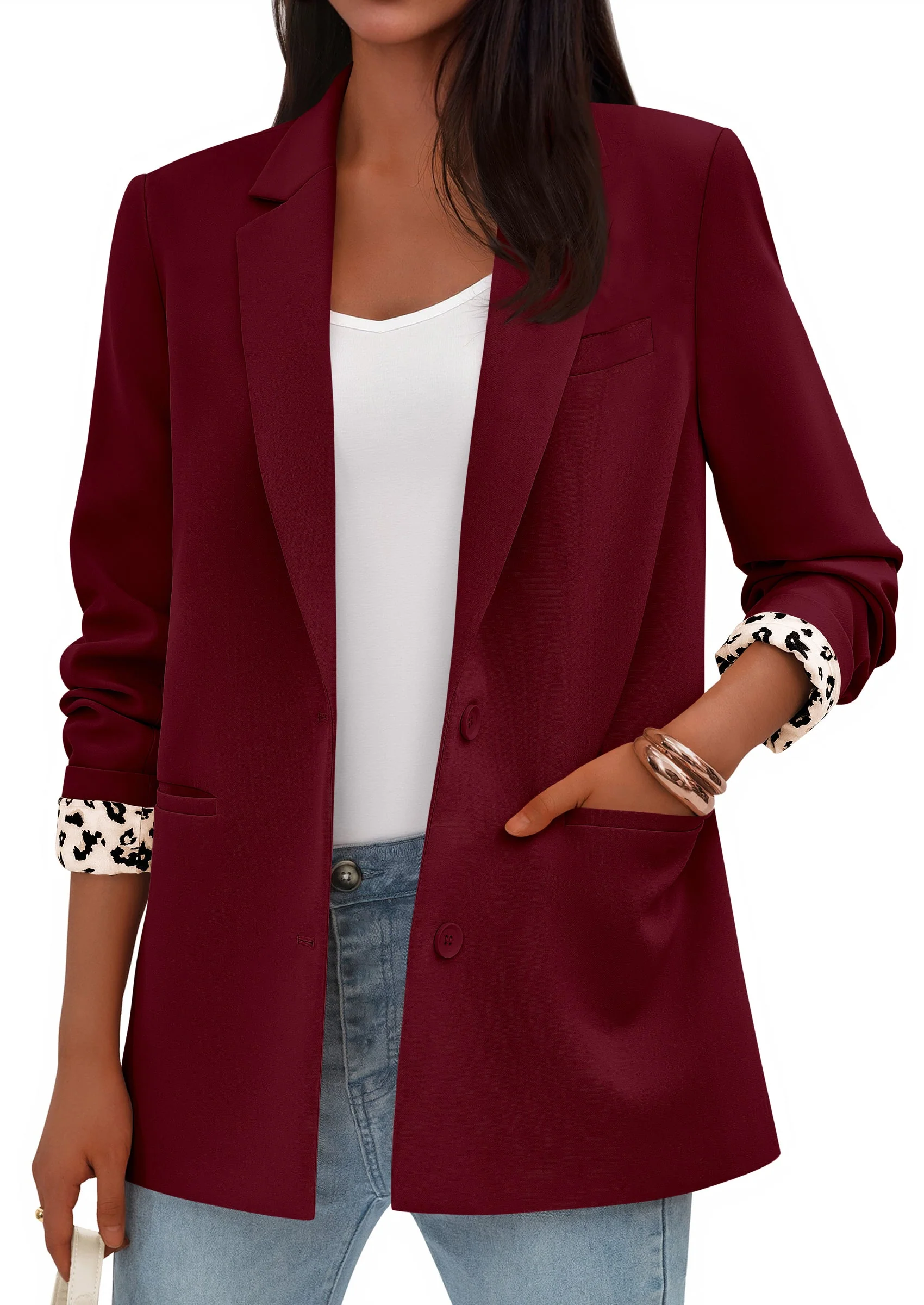 PRETTYGARDEN Blazers for Women Fall Work Office Suit Jackets Dressy Open Front Leopard Blazer Business Casual Outfits - Image 14