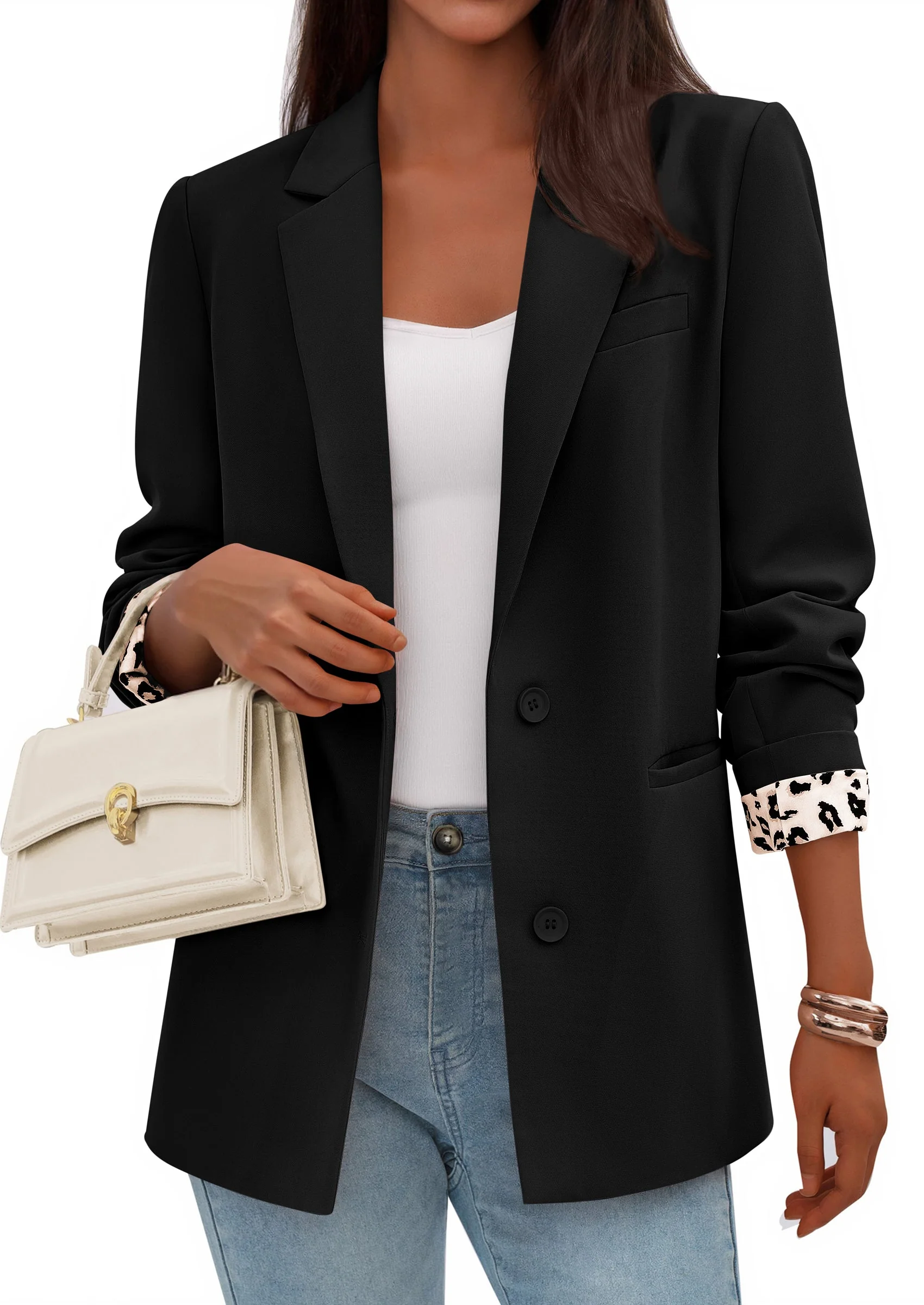 PRETTYGARDEN Blazers for Women Fall Work Office Suit Jackets Dressy Open Front Leopard Blazer Business Casual Outfits - Image 17