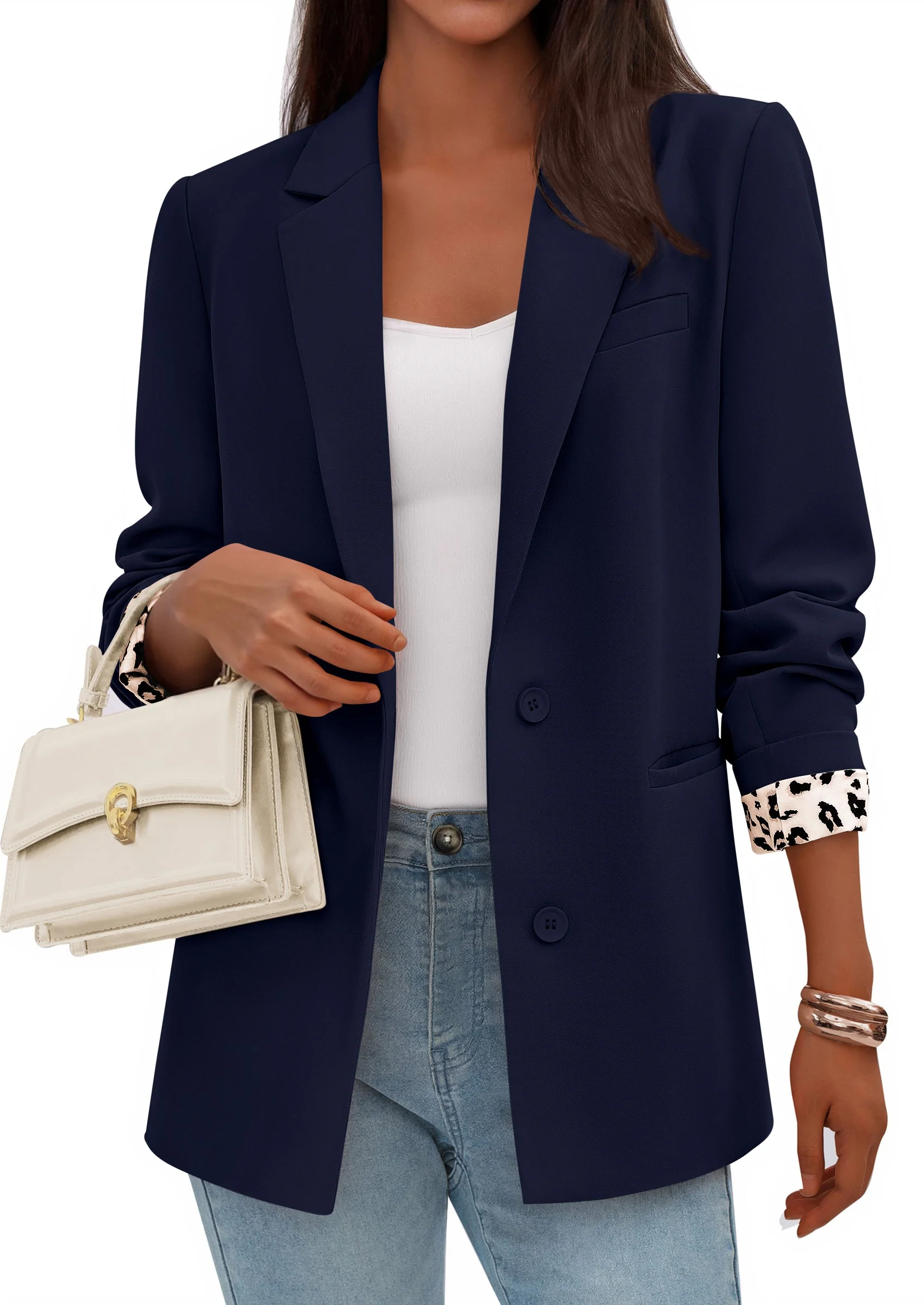 PRETTYGARDEN Blazers for Women Fall Work Office Suit Jackets Dressy Open Front Leopard Blazer Business Casual Outfits - Image 25