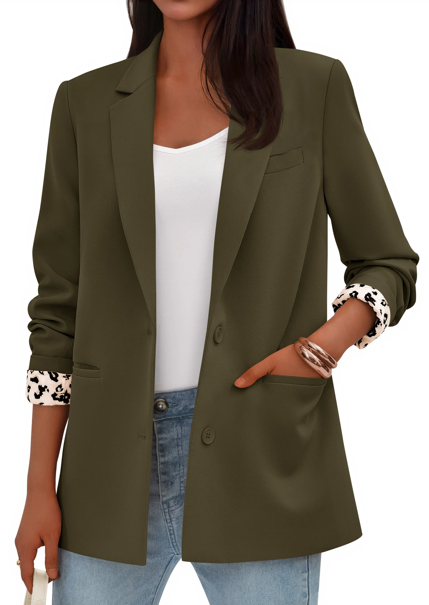 PRETTYGARDEN Blazers for Women Fall Work Office Suit Jackets Dressy Open Front Leopard Blazer Business Casual Outfits - Image 30