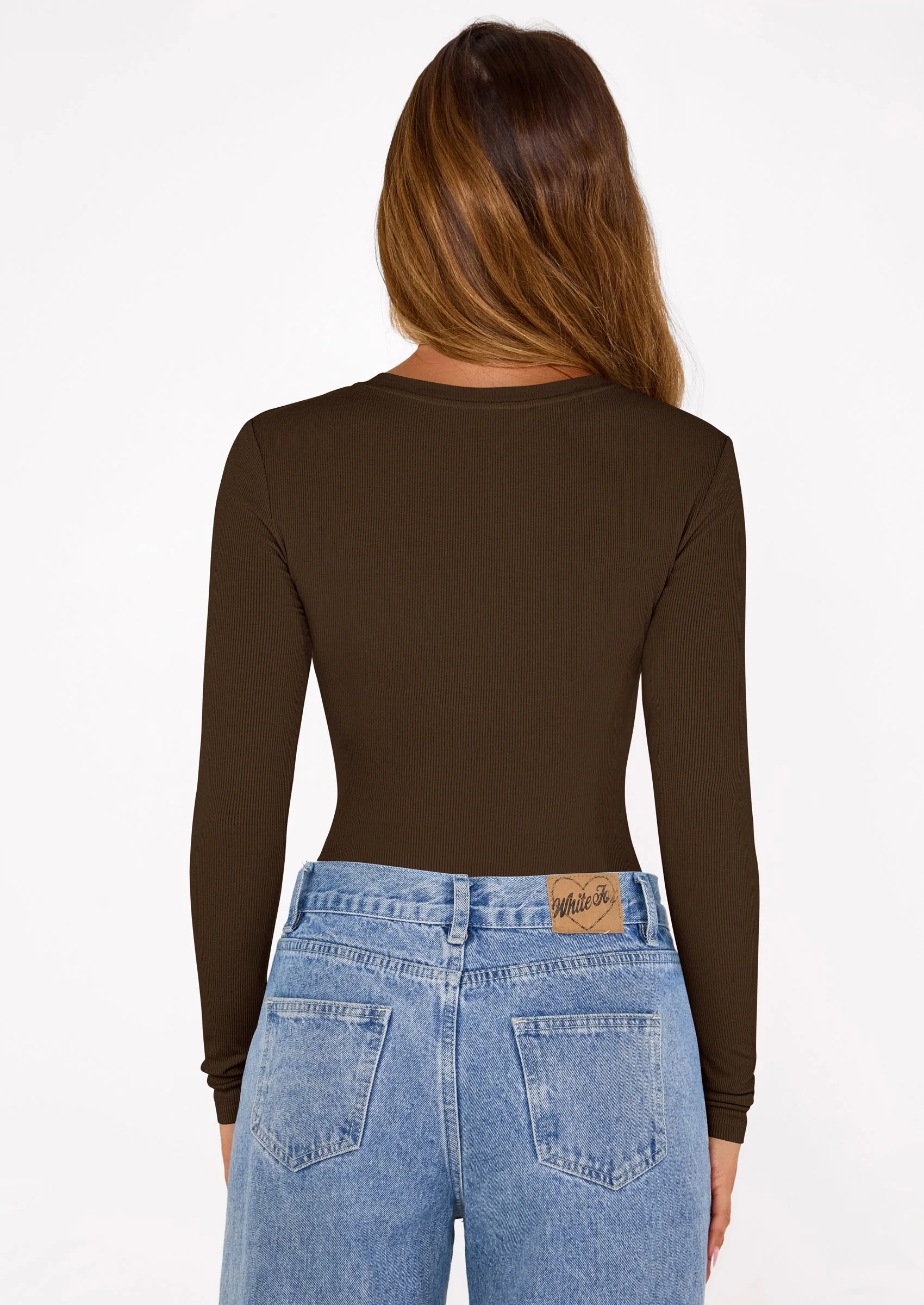 PRETTYGARDEN Bodysuits for Women Fall Long Sleeve Shirts Slim Fitted Basic Ribbed Layering Tops Fashion Winter Clothing - Image 20