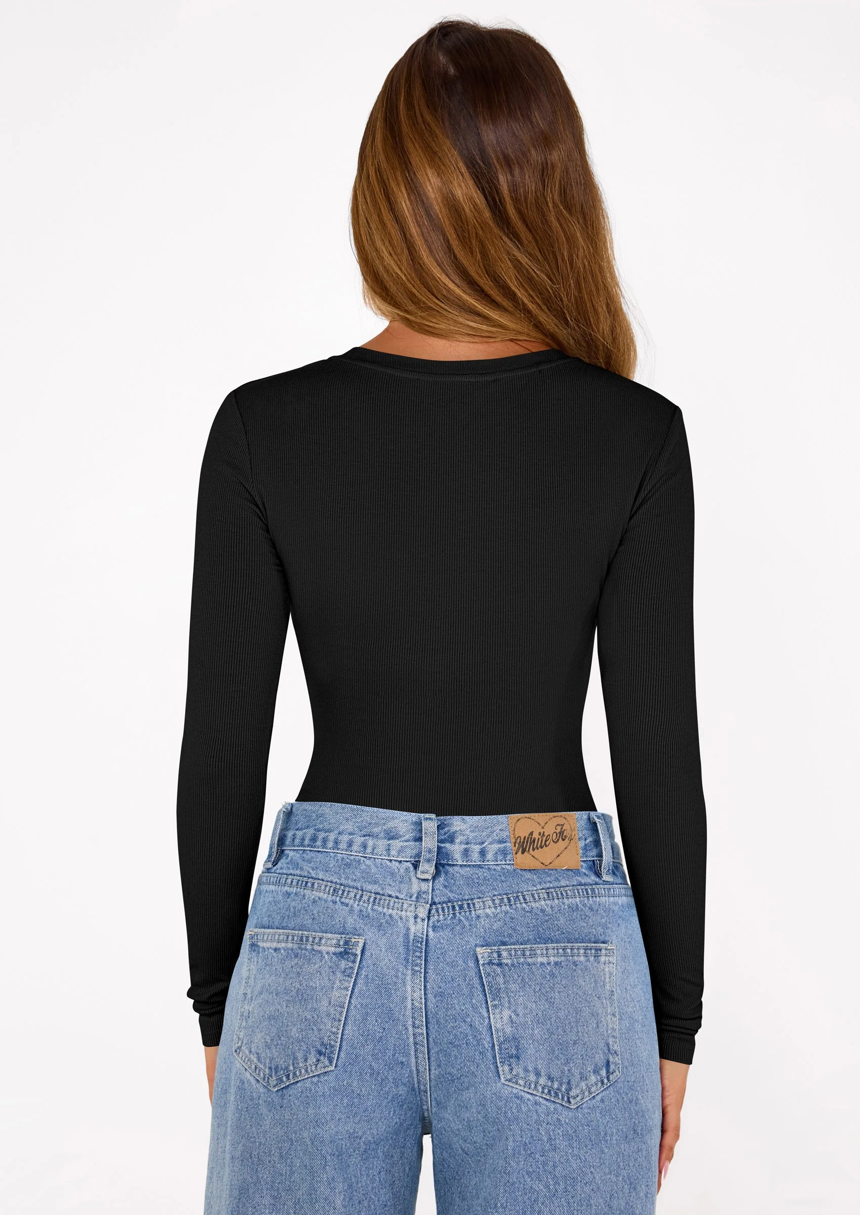 PRETTYGARDEN Bodysuits for Women Fall Long Sleeve Shirts Slim Fitted Basic Ribbed Layering Tops Fashion Winter Clothing - Image 28