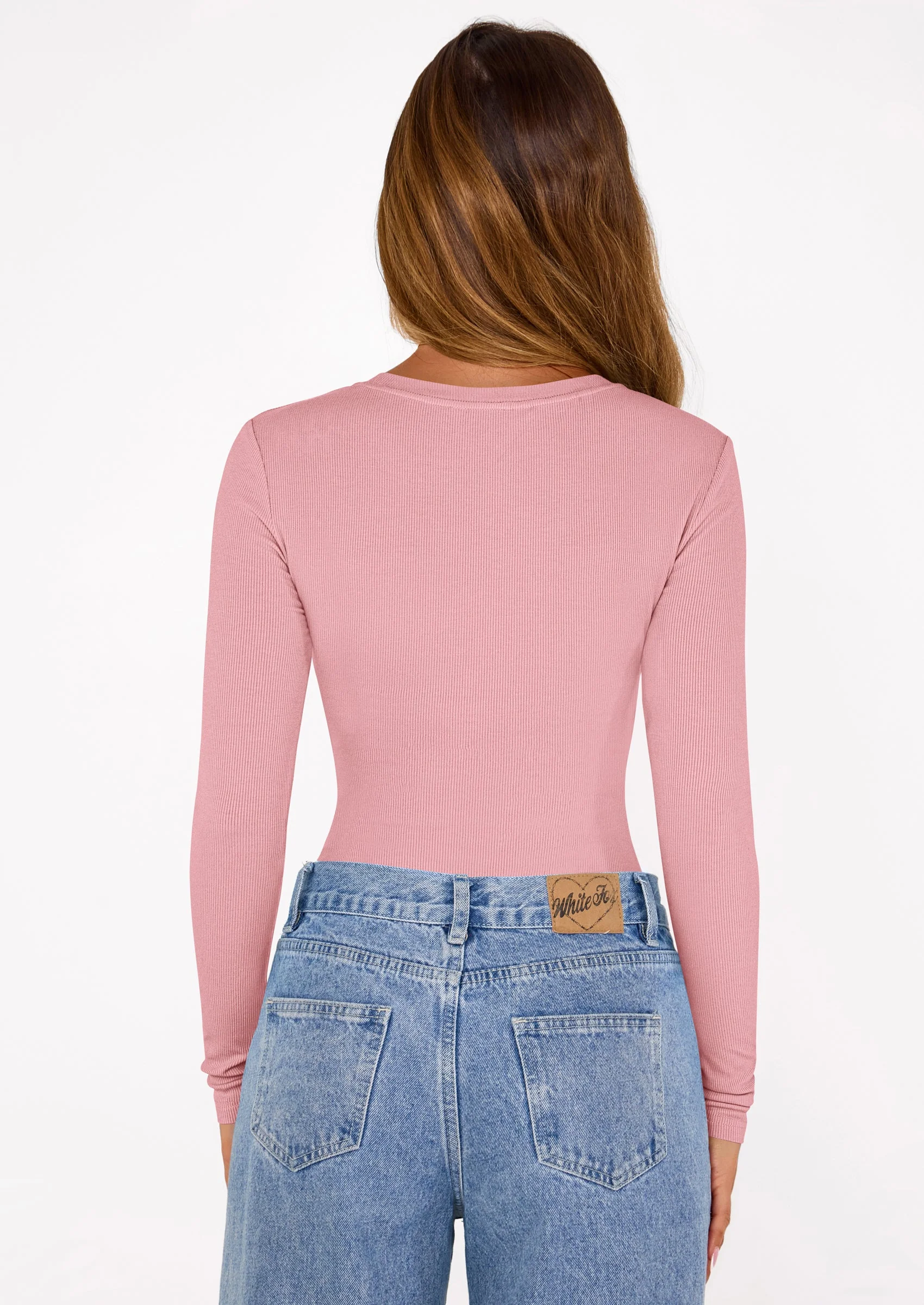 PRETTYGARDEN Bodysuits for Women Fall Long Sleeve Shirts Slim Fitted Basic Ribbed Layering Tops Fashion Winter Clothing - Image 6