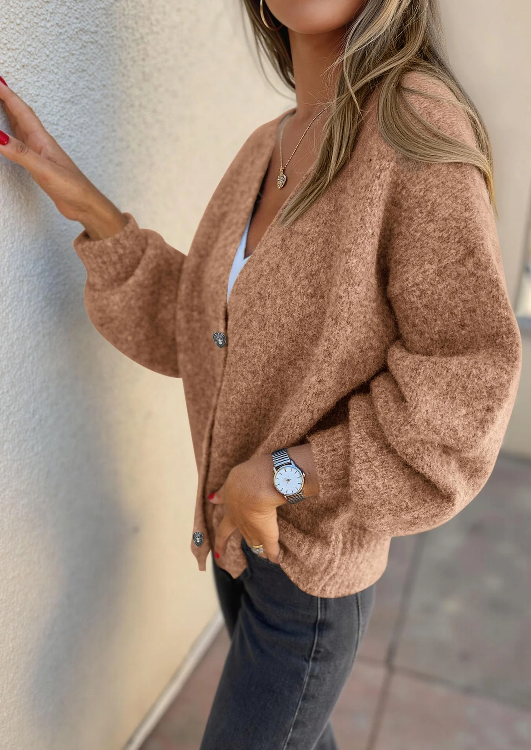 PRETTYGARDEN Cardigan Sweaters for Women Trendy Fall Long Sleeve Button Down Oversized Chunky Knit Sweater Outerwear - Image 32