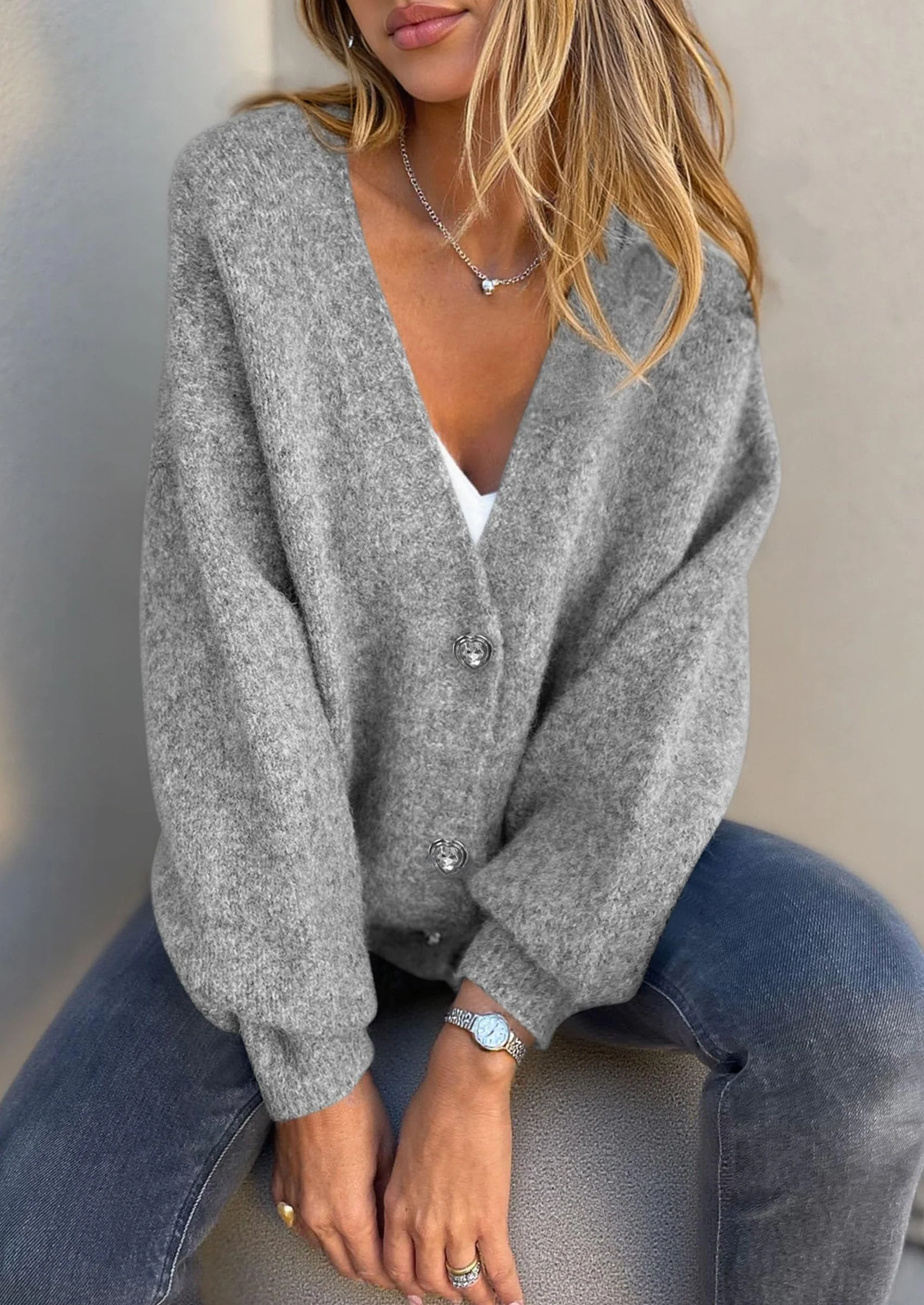 PRETTYGARDEN Cardigan Sweaters for Women Trendy Fall Long Sleeve Button Down Oversized Chunky Knit Sweater Outerwear - Image 33