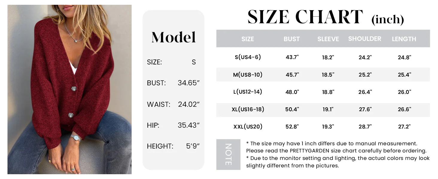 PRETTYGARDEN Cardigan Sweaters for Women Trendy Fall Long Sleeve Button Down Oversized Chunky Knit Sweater Outerwear - Image 8