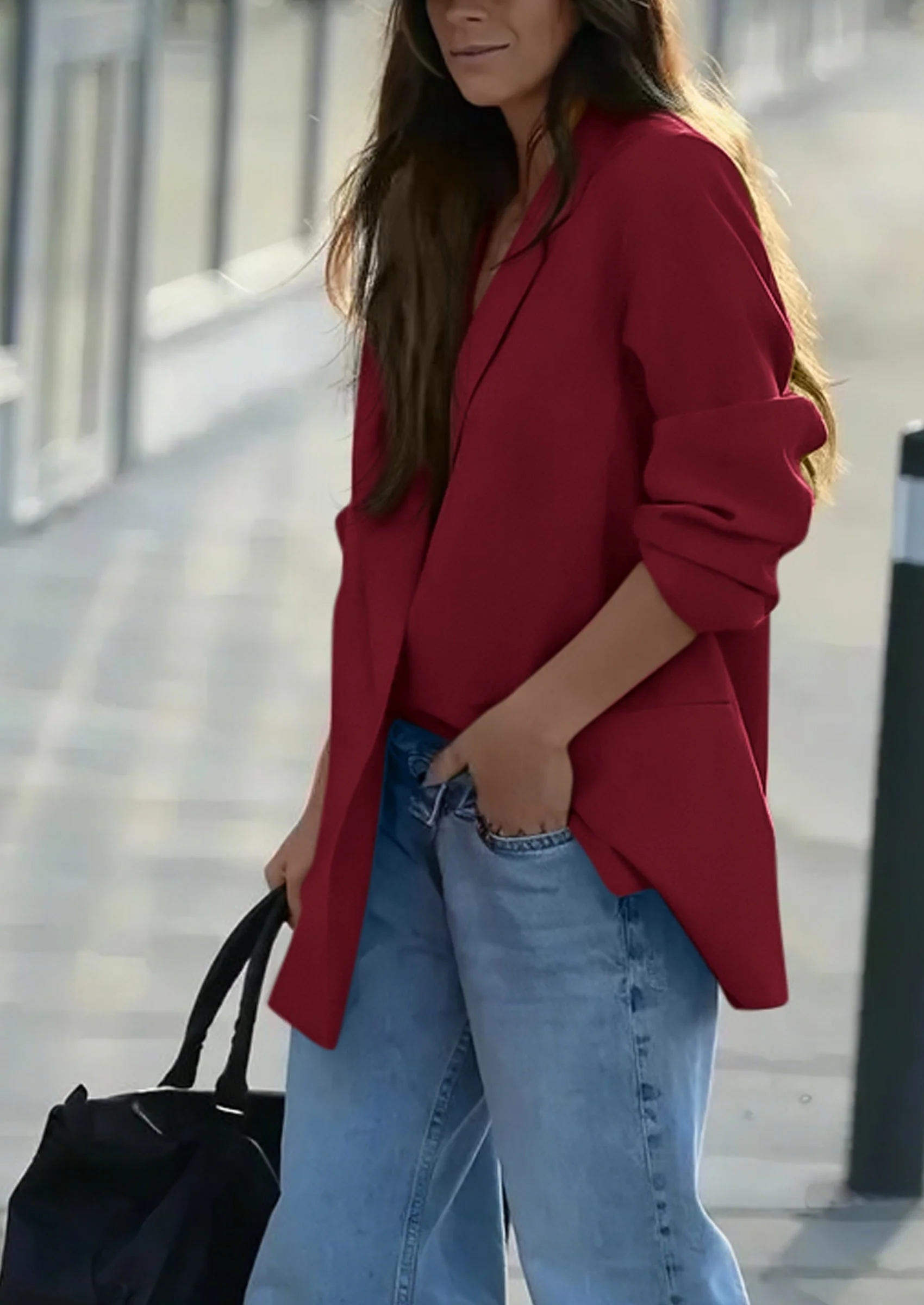 PRETTYGARDEN Fall Blazers for Women Business Casual Long Sleeve Lapel Pockets Dressy Suit Jackets Work Office Clothes - Image 4