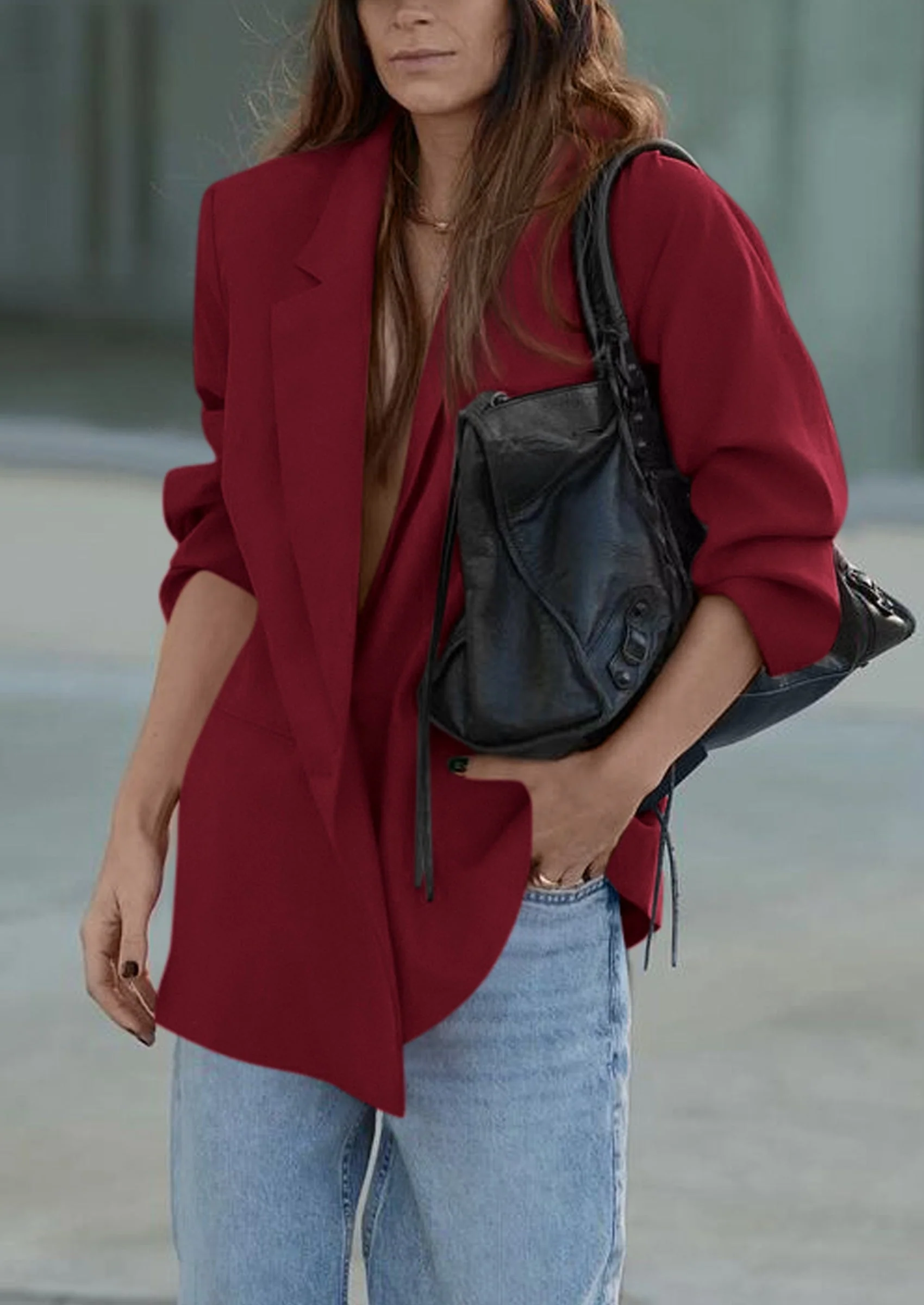 PRETTYGARDEN Fall Blazers for Women Business Casual Long Sleeve Lapel Pockets Dressy Suit Jackets Work Office Clothes - Image 5