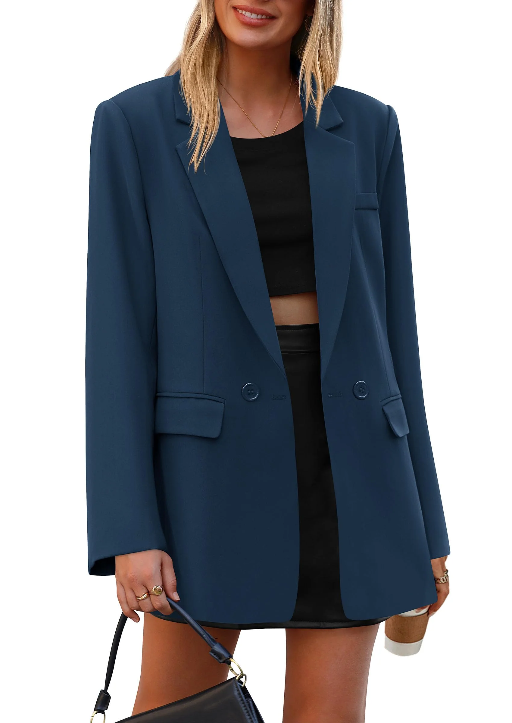 PRETTYGARDEN Fall Blazers for Women Business Casual Long Sleeve Lapel Pockets Dressy Suit Jackets Work Office Clothes - Image 56