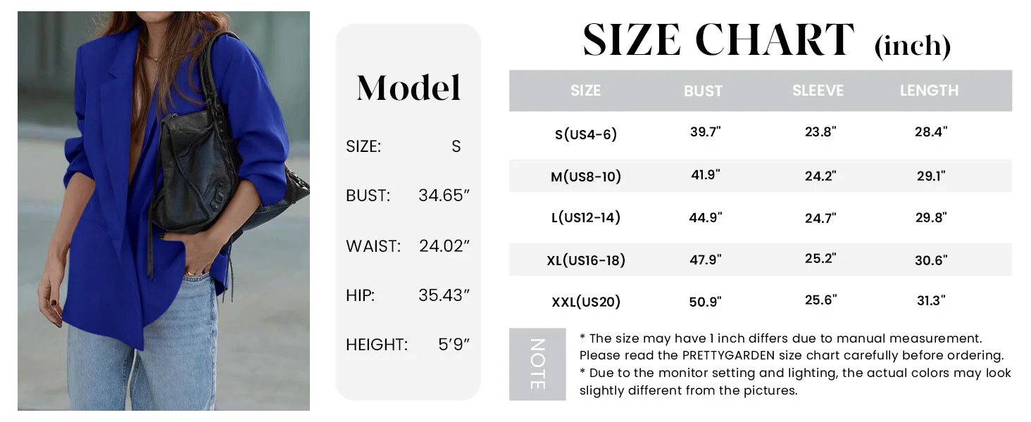 PRETTYGARDEN Fall Blazers for Women Business Casual Long Sleeve Lapel Pockets Dressy Suit Jackets Work Office Clothes - Image 6
