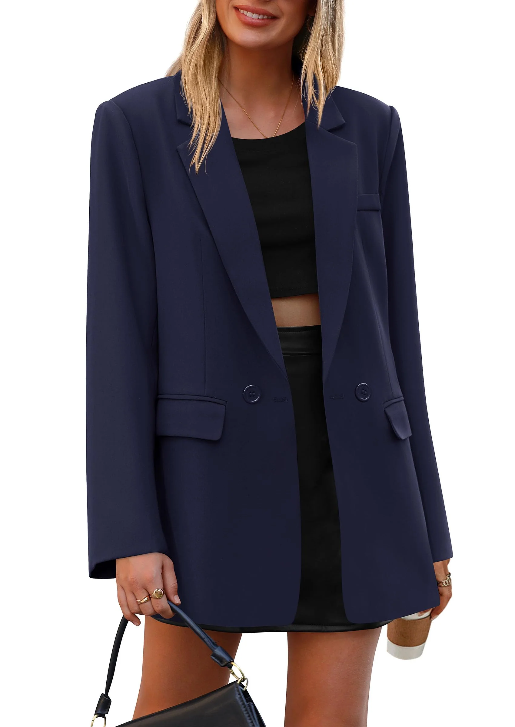 PRETTYGARDEN Fall Blazers for Women Business Casual Long Sleeve Lapel Pockets Dressy Suit Jackets Work Office Clothes - Image 80