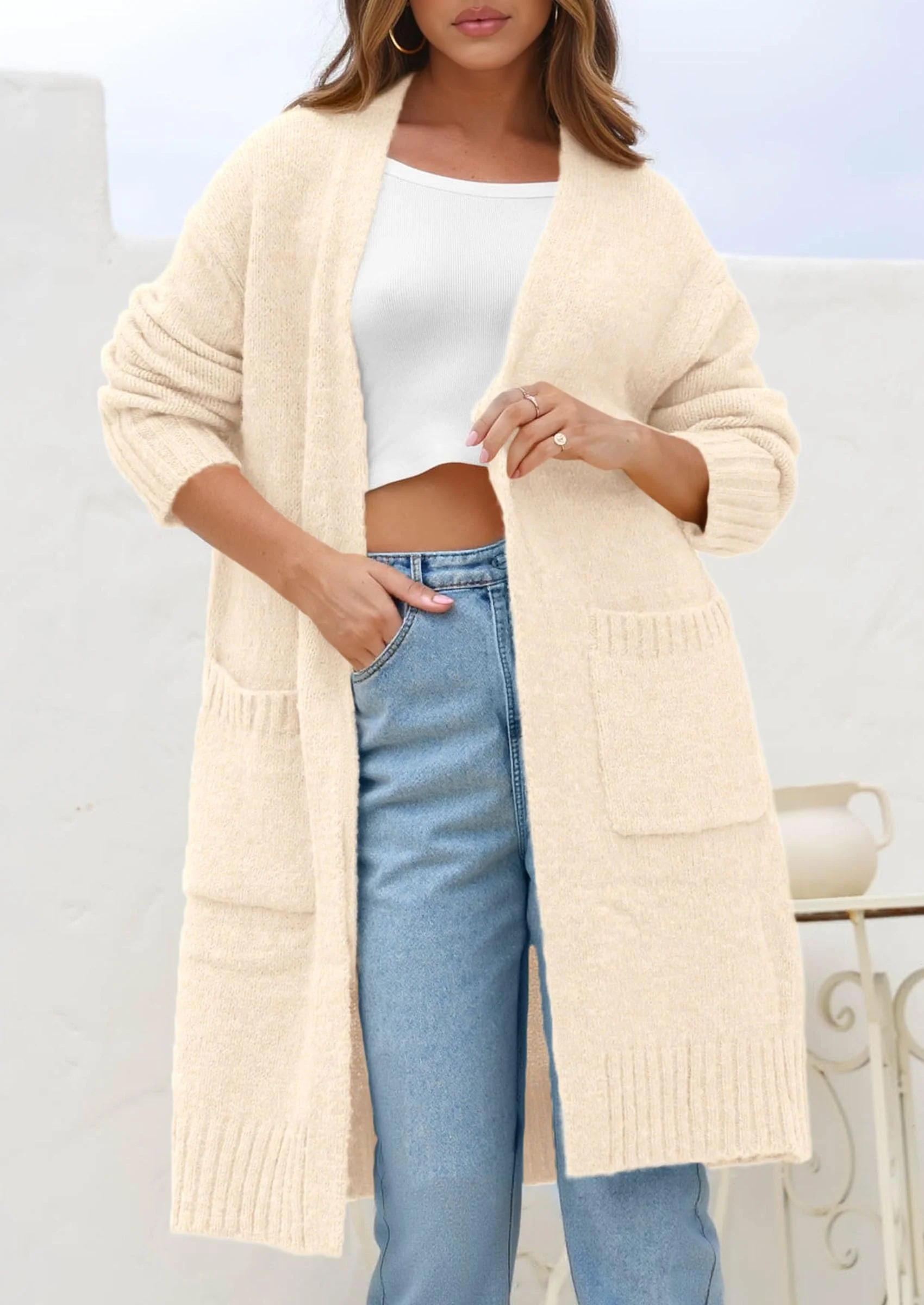 PRETTYGARDEN Fall Long Sleeve Cardigan Sweaters for Women Trendy Winter Open Front Loose Knitted Cardigans with Pockets - Image 11