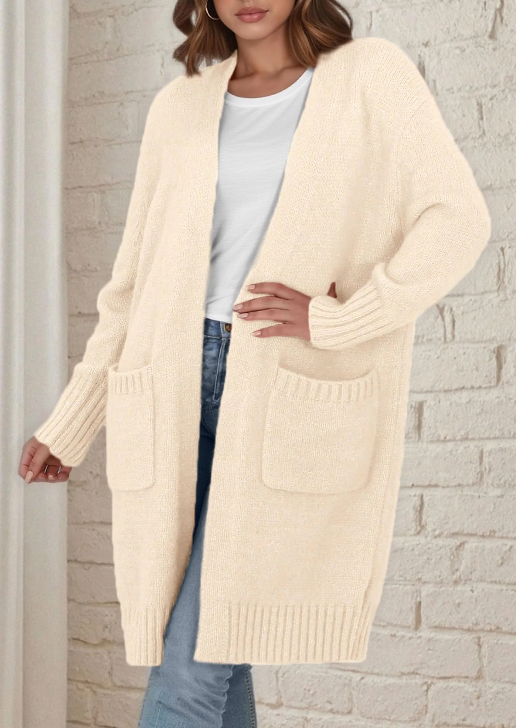 PRETTYGARDEN Fall Long Sleeve Cardigan Sweaters for Women Trendy Winter Open Front Loose Knitted Cardigans with Pockets - Image 14