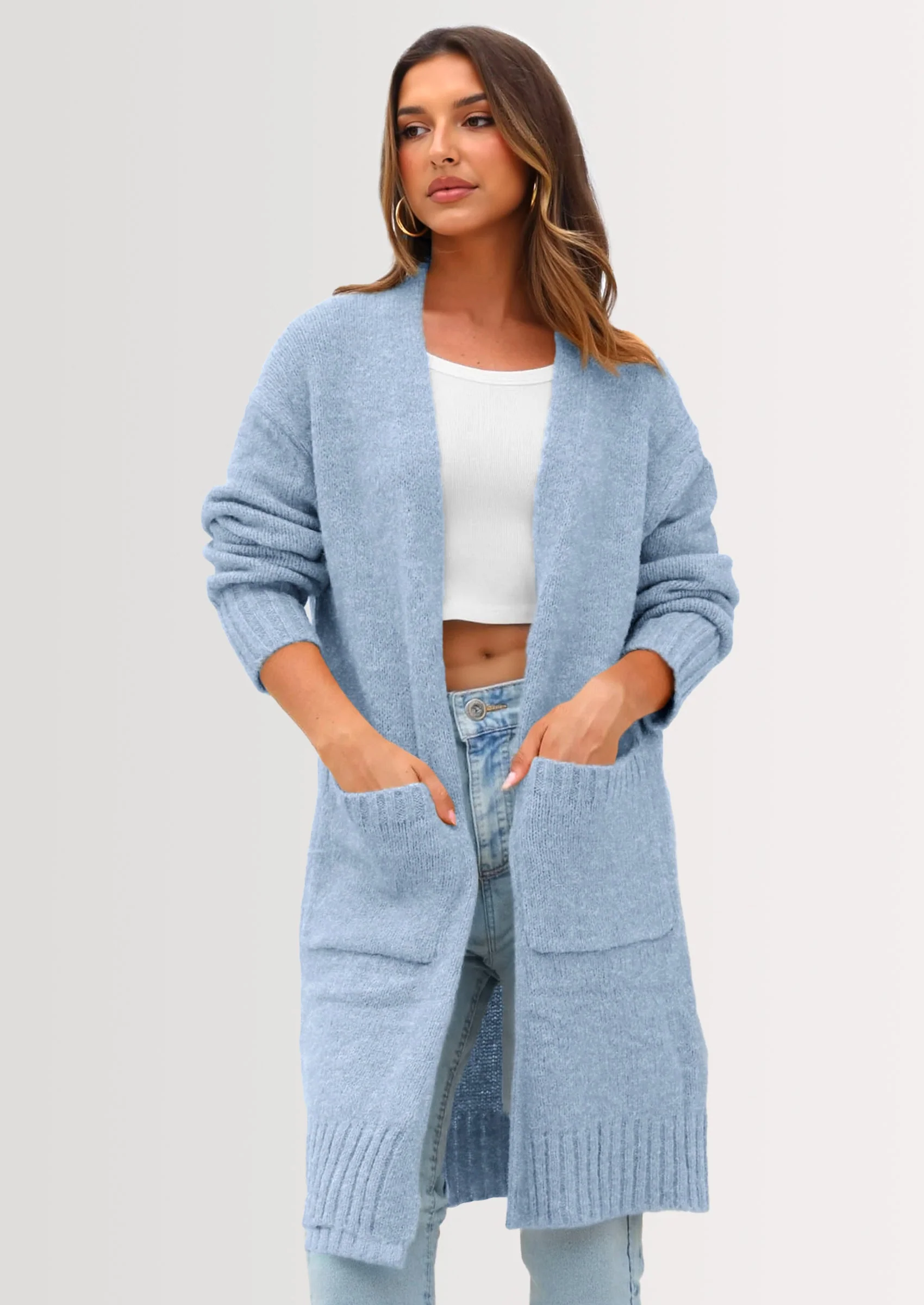 PRETTYGARDEN Fall Long Sleeve Cardigan Sweaters for Women Trendy Winter Open Front Loose Knitted Cardigans with Pockets - Image 16