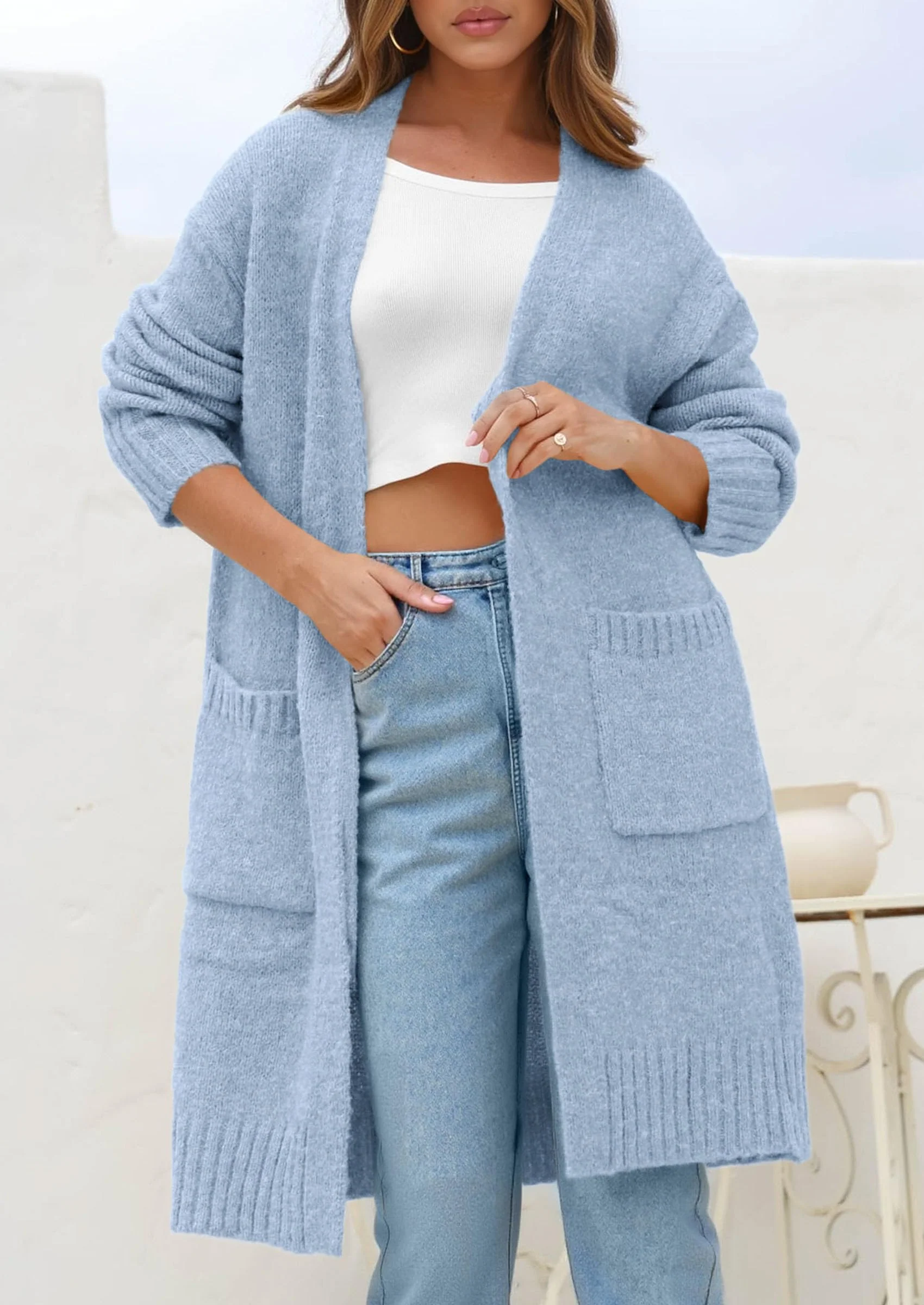 PRETTYGARDEN Fall Long Sleeve Cardigan Sweaters for Women Trendy Winter Open Front Loose Knitted Cardigans with Pockets - Image 18