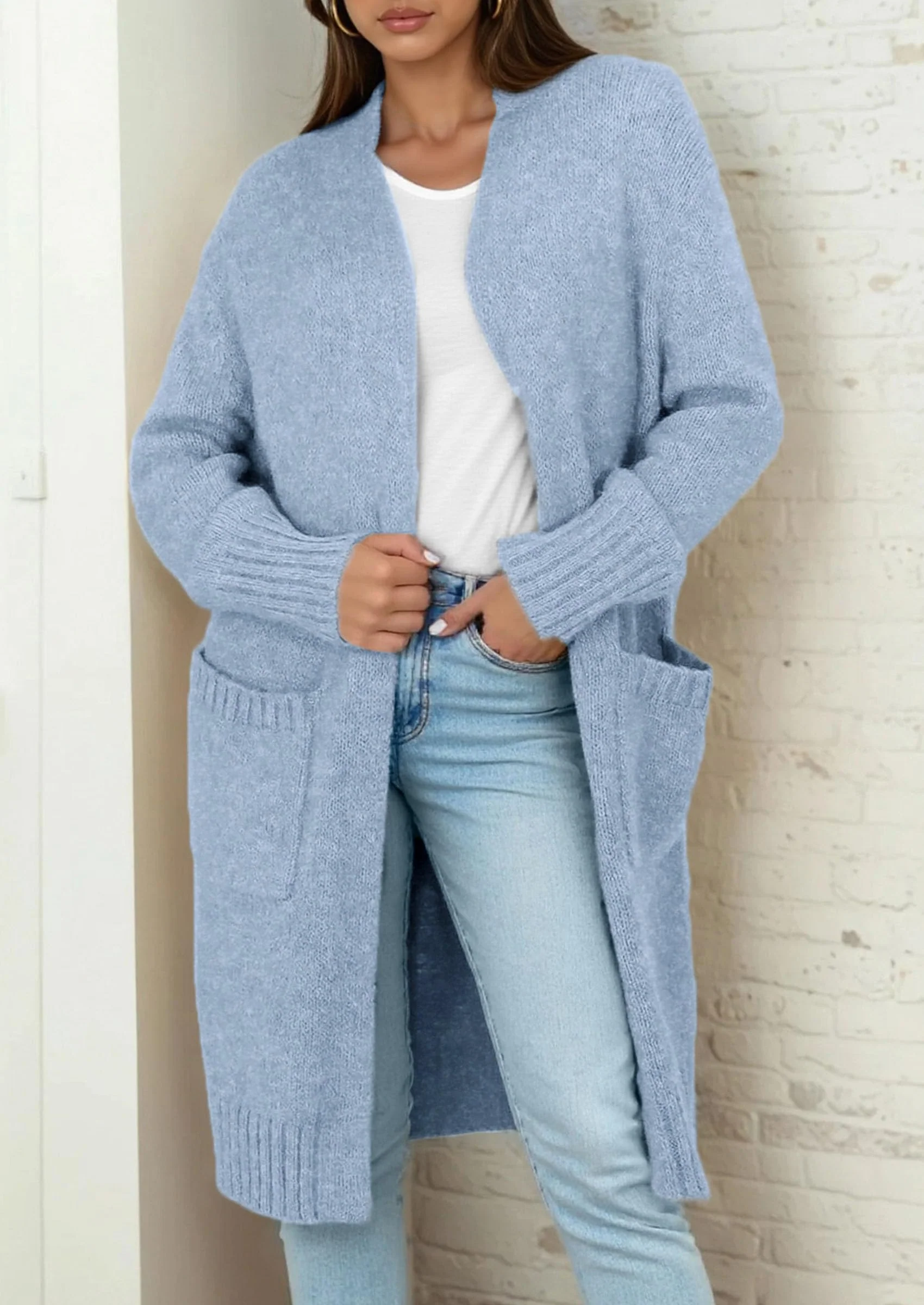 PRETTYGARDEN Fall Long Sleeve Cardigan Sweaters for Women Trendy Winter Open Front Loose Knitted Cardigans with Pockets - Image 20