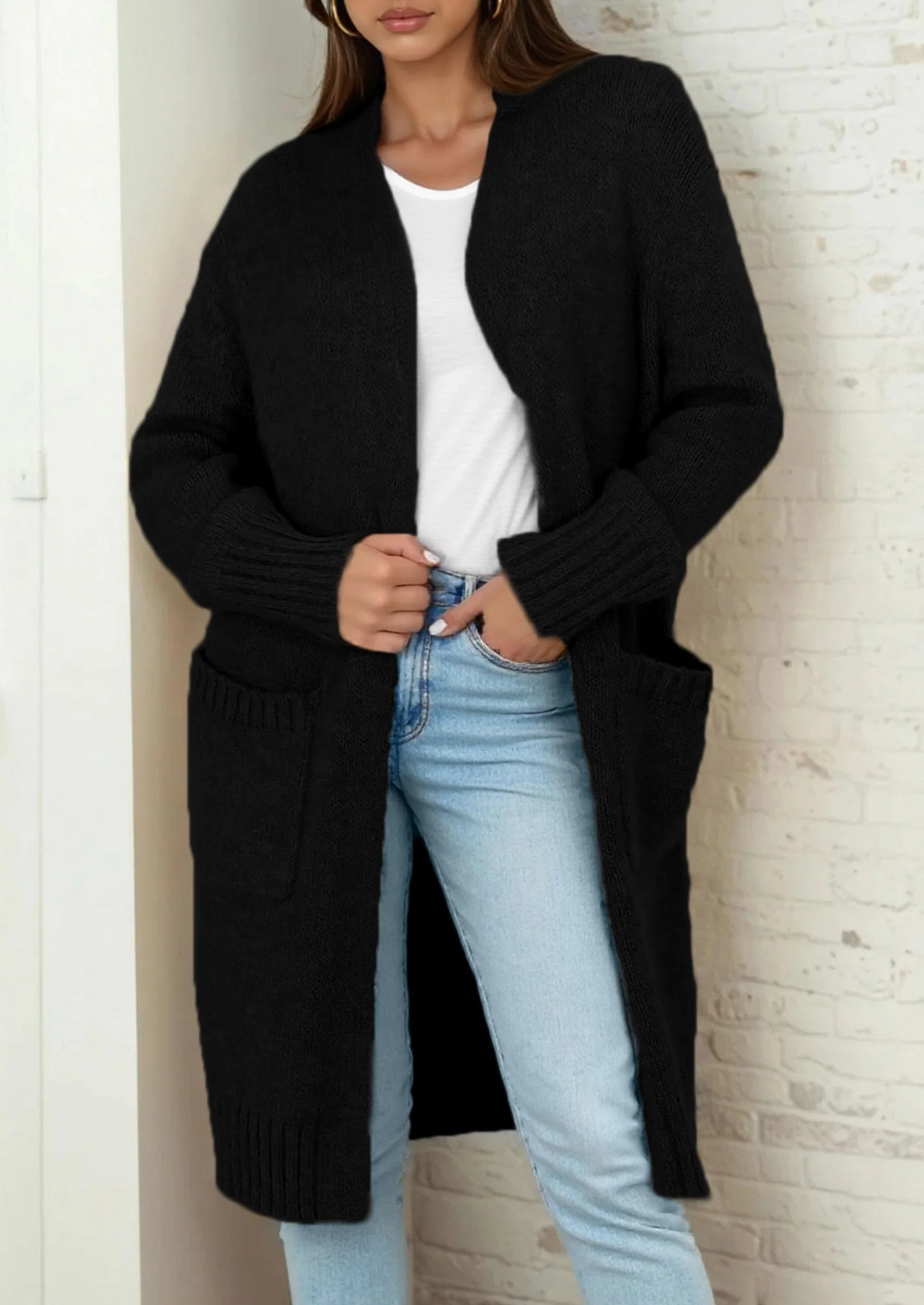 PRETTYGARDEN Fall Long Sleeve Cardigan Sweaters for Women Trendy Winter Open Front Loose Knitted Cardigans with Pockets - Image 27