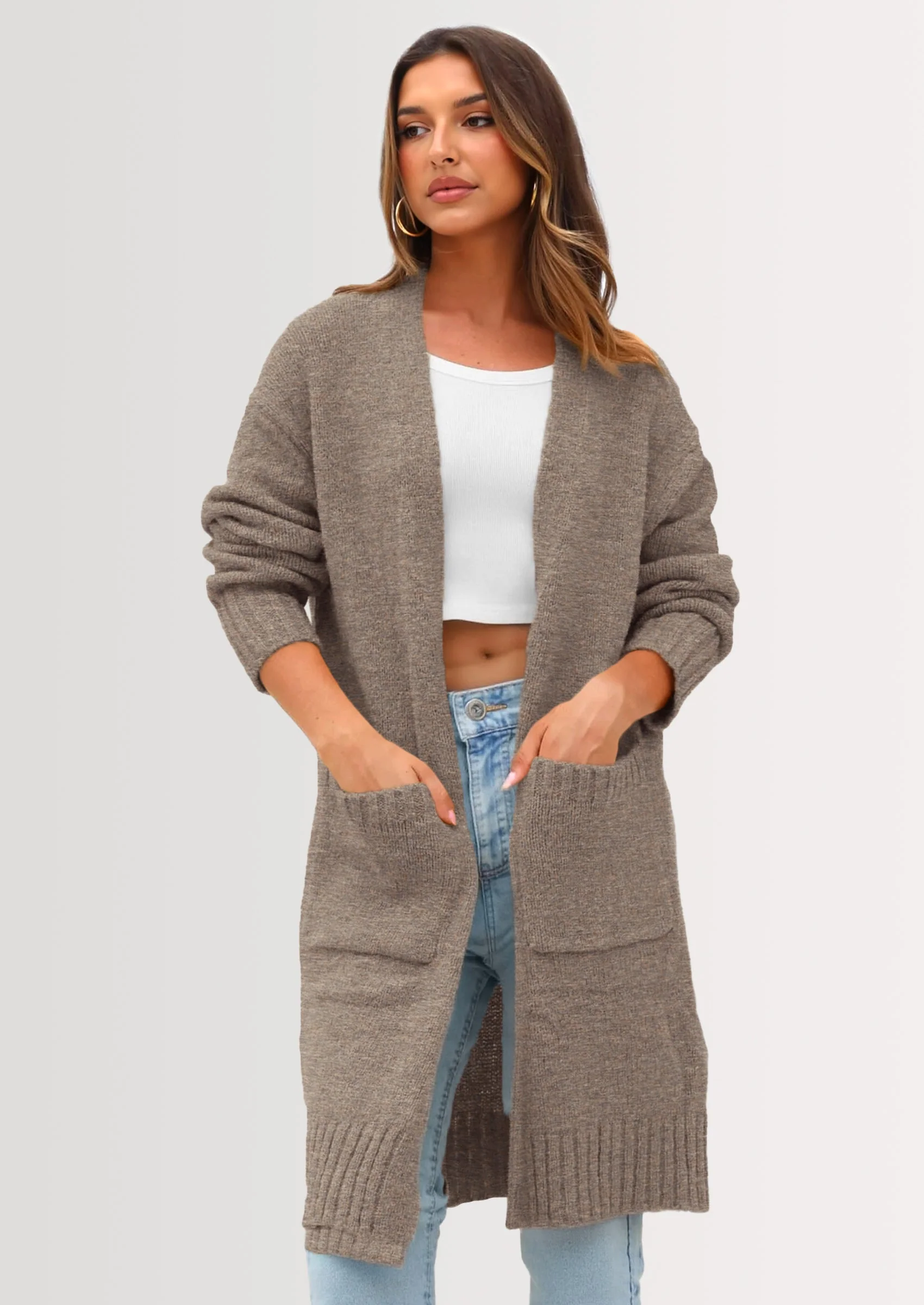 PRETTYGARDEN Fall Long Sleeve Cardigan Sweaters for Women Trendy Winter Open Front Loose Knitted Cardigans with Pockets - Image 30