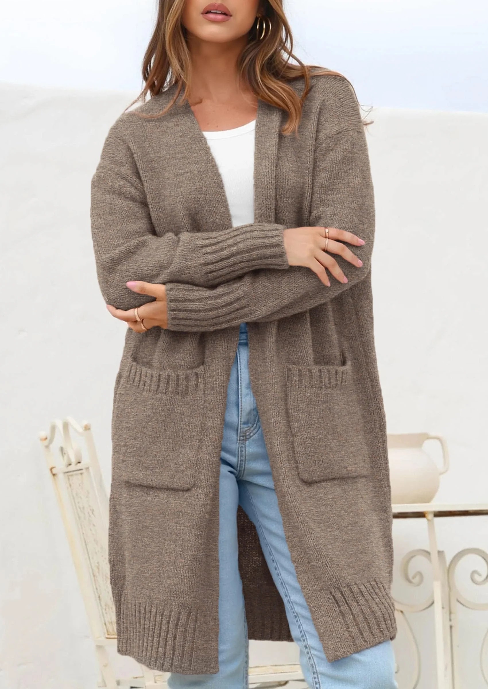 PRETTYGARDEN Fall Long Sleeve Cardigan Sweaters for Women Trendy Winter Open Front Loose Knitted Cardigans with Pockets - Image 33