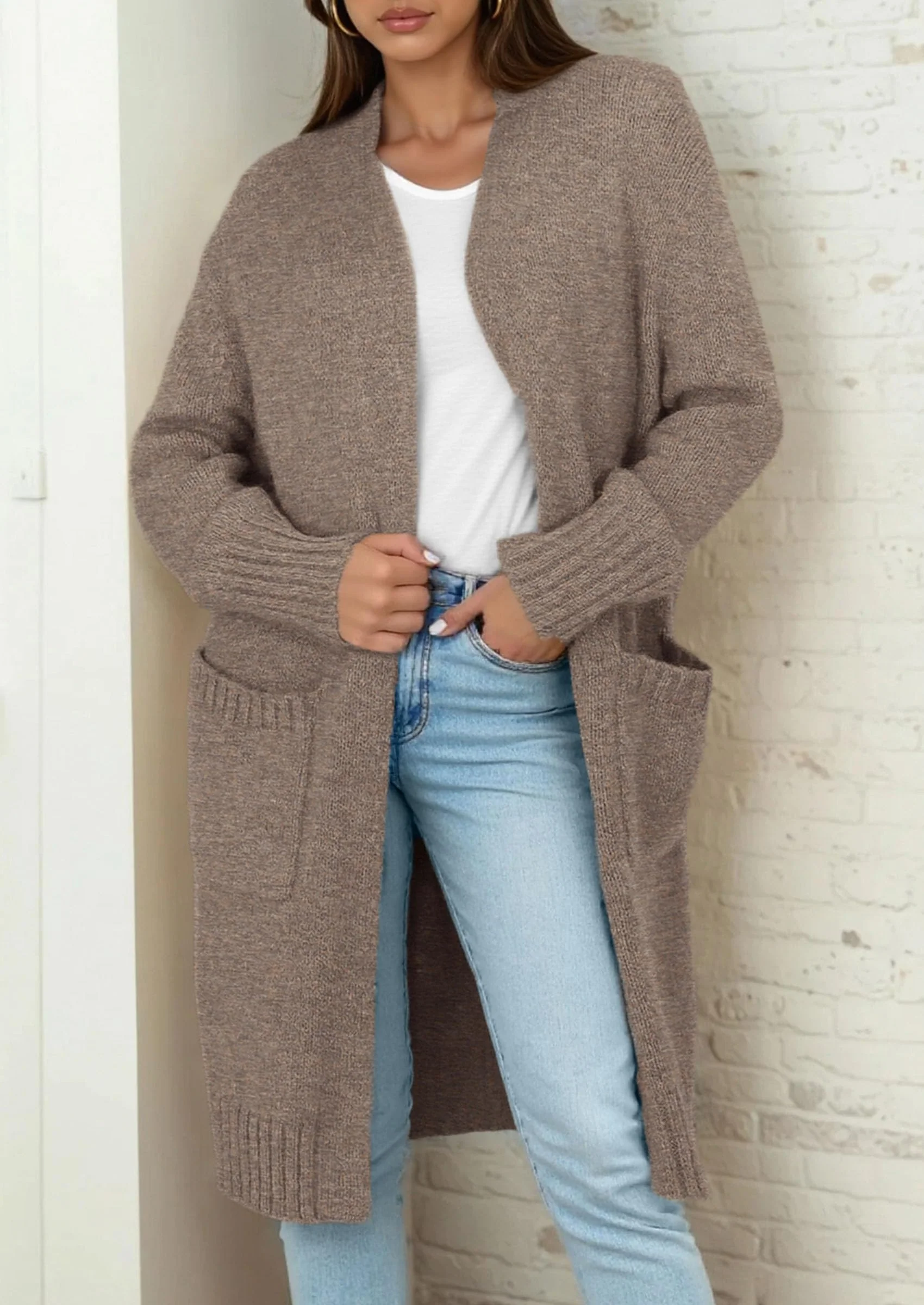 PRETTYGARDEN Fall Long Sleeve Cardigan Sweaters for Women Trendy Winter Open Front Loose Knitted Cardigans with Pockets - Image 34