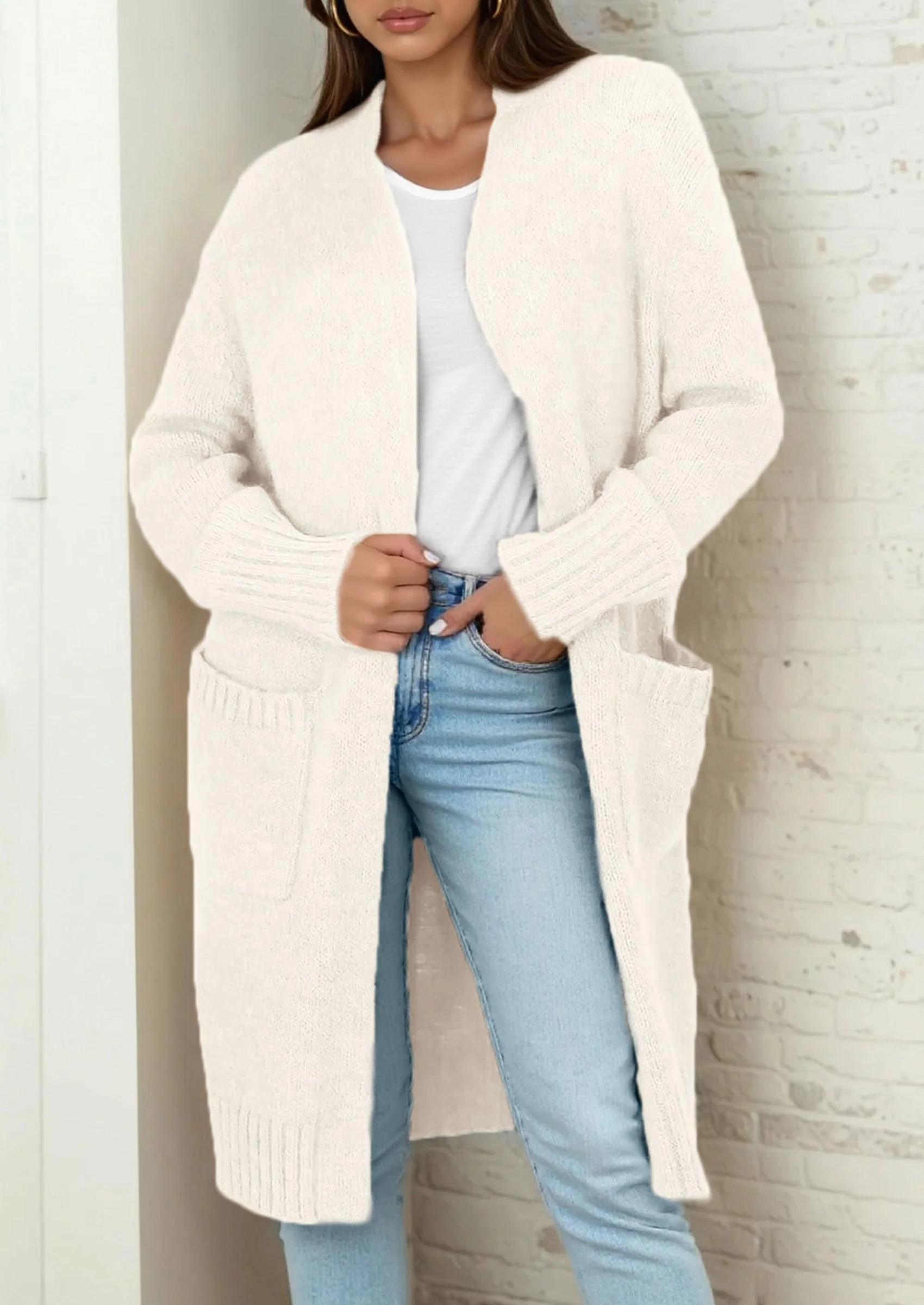 PRETTYGARDEN Fall Long Sleeve Cardigan Sweaters for Women Trendy Winter Open Front Loose Knitted Cardigans with Pockets - Image 47