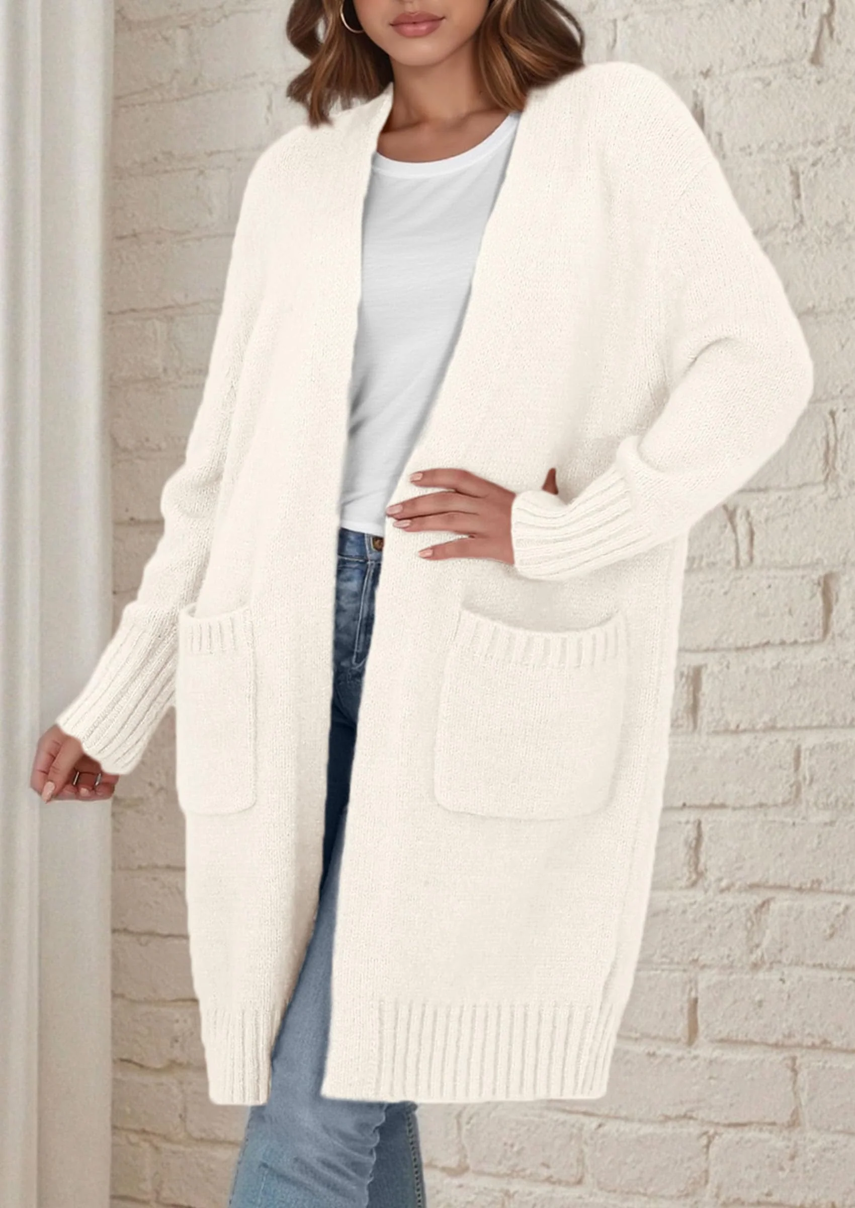 PRETTYGARDEN Fall Long Sleeve Cardigan Sweaters for Women Trendy Winter Open Front Loose Knitted Cardigans with Pockets - Image 48