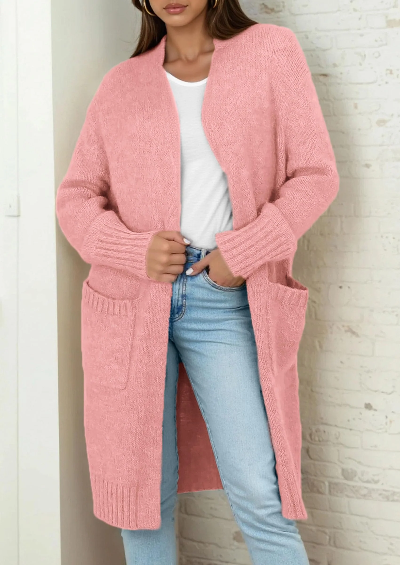 PRETTYGARDEN Fall Long Sleeve Cardigan Sweaters for Women Trendy Winter Open Front Loose Knitted Cardigans with Pockets - Image 5