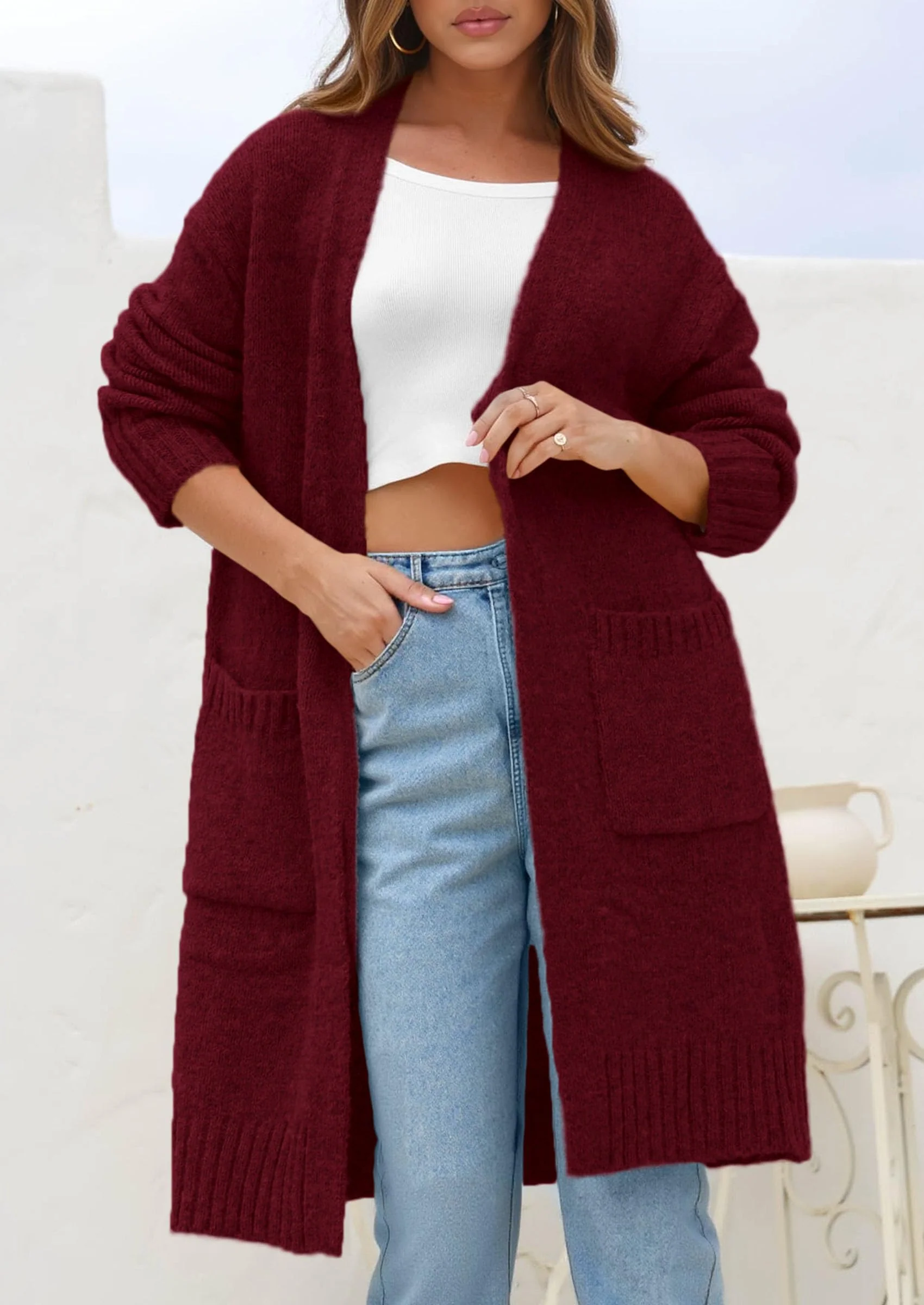 PRETTYGARDEN Fall Long Sleeve Cardigan Sweaters for Women Trendy Winter Open Front Loose Knitted Cardigans with Pockets - Image 53