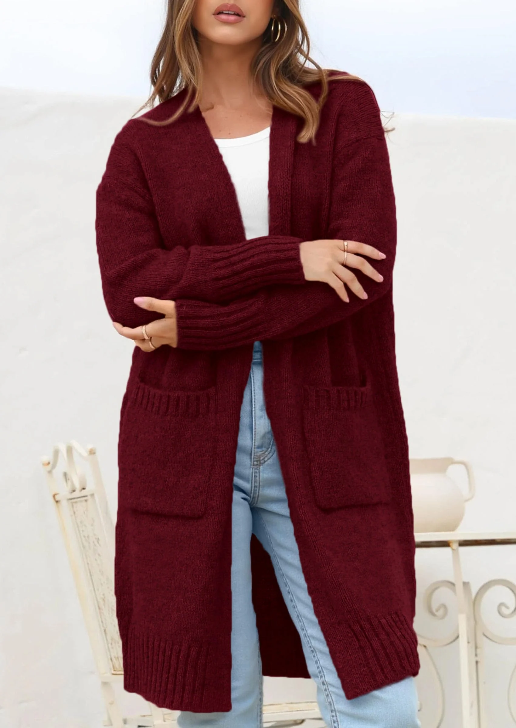 PRETTYGARDEN Fall Long Sleeve Cardigan Sweaters for Women Trendy Winter Open Front Loose Knitted Cardigans with Pockets - Image 54