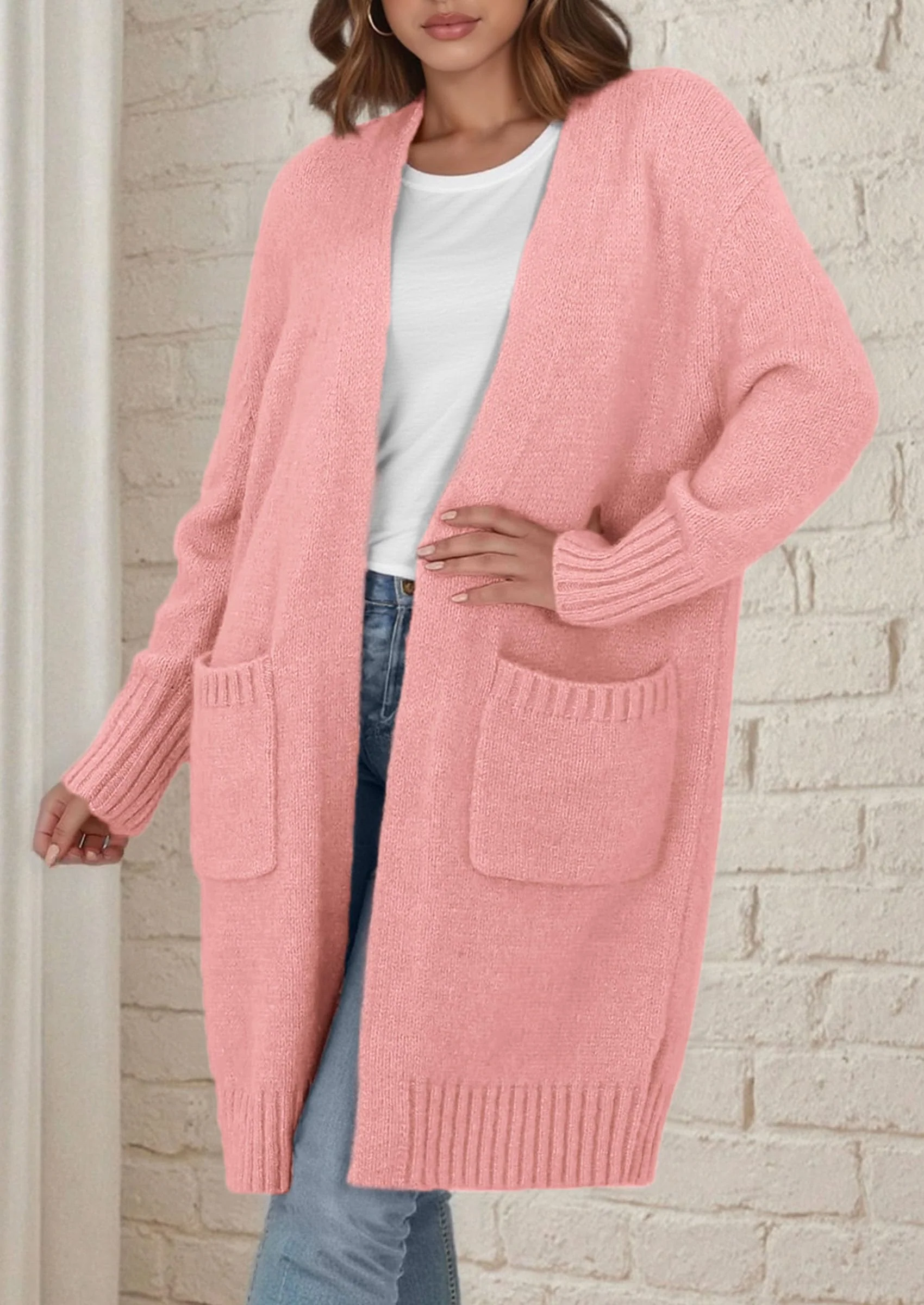 PRETTYGARDEN Fall Long Sleeve Cardigan Sweaters for Women Trendy Winter Open Front Loose Knitted Cardigans with Pockets - Image 6