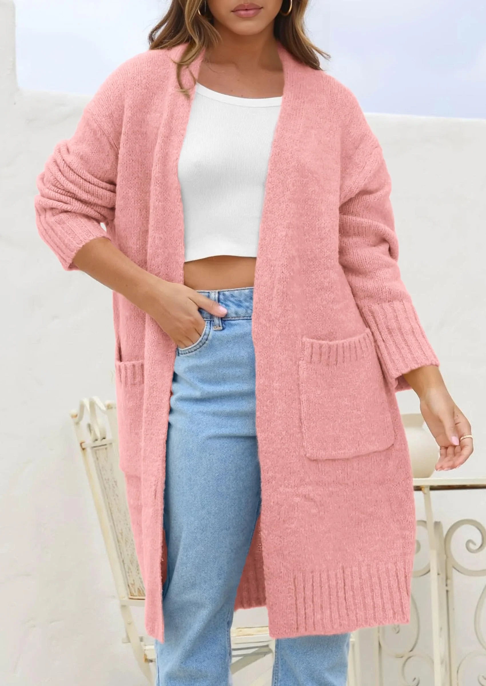 PRETTYGARDEN Fall Long Sleeve Cardigan Sweaters for Women Trendy Winter Open Front Loose Knitted Cardigans with Pockets - Image 7